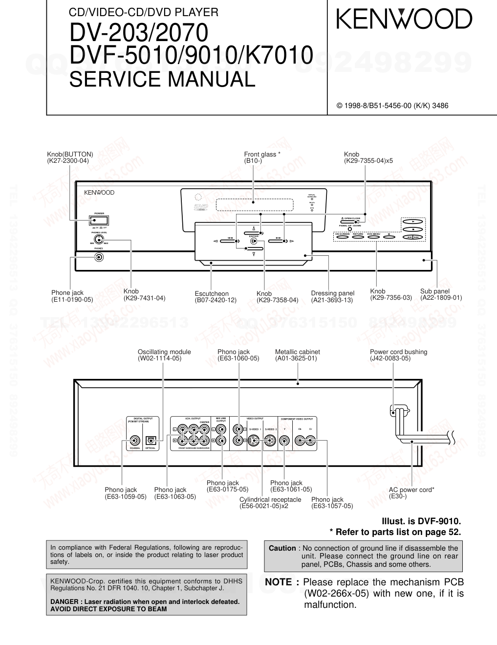 建伍KENWOOD DVF-5010 CDDVD播放机维修手册-0