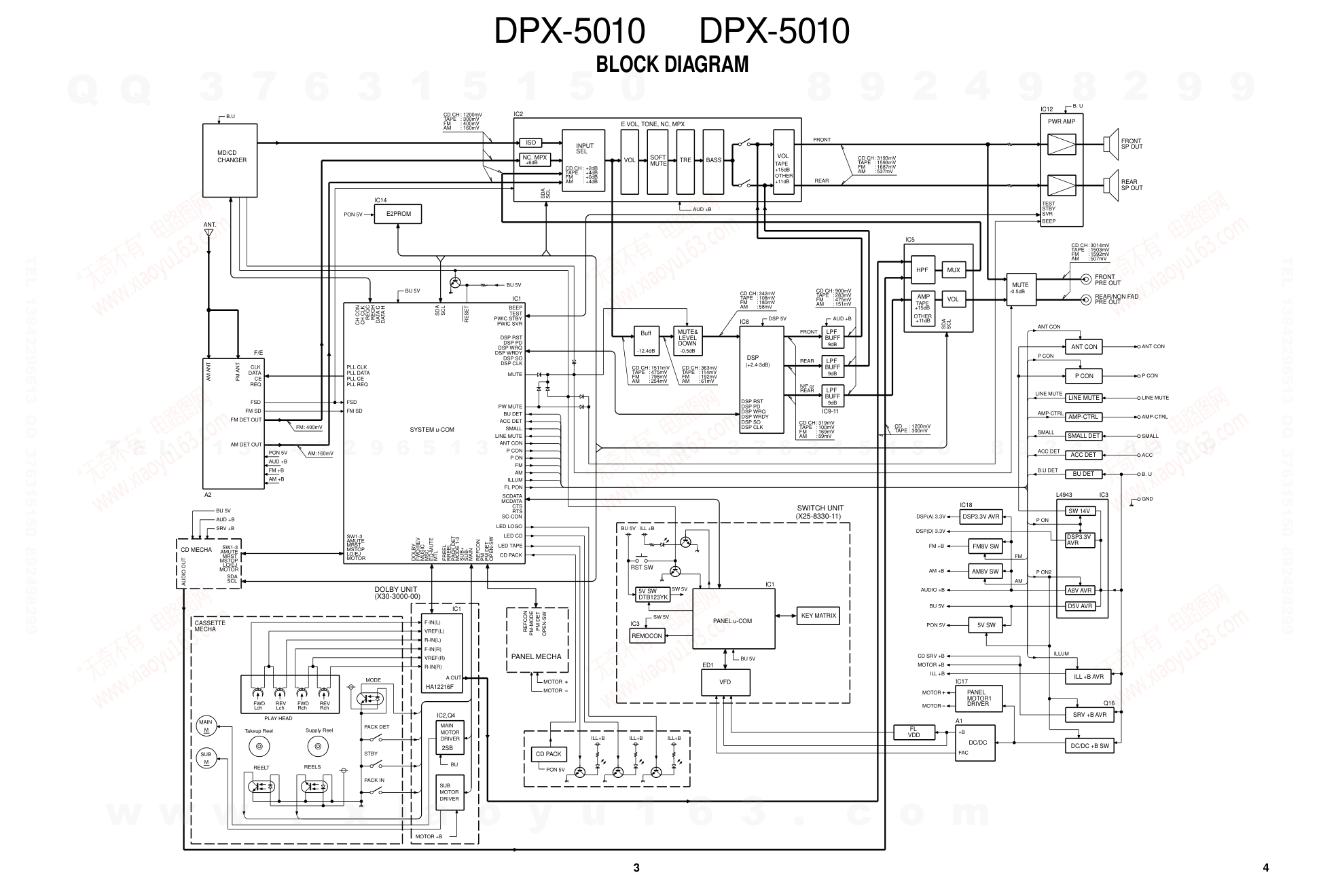 建伍KENWOOD DPX-5010 卡式CD接收机电路图-2 建伍KENWOOD DPX-5010 卡式CD接收机电路图-2
