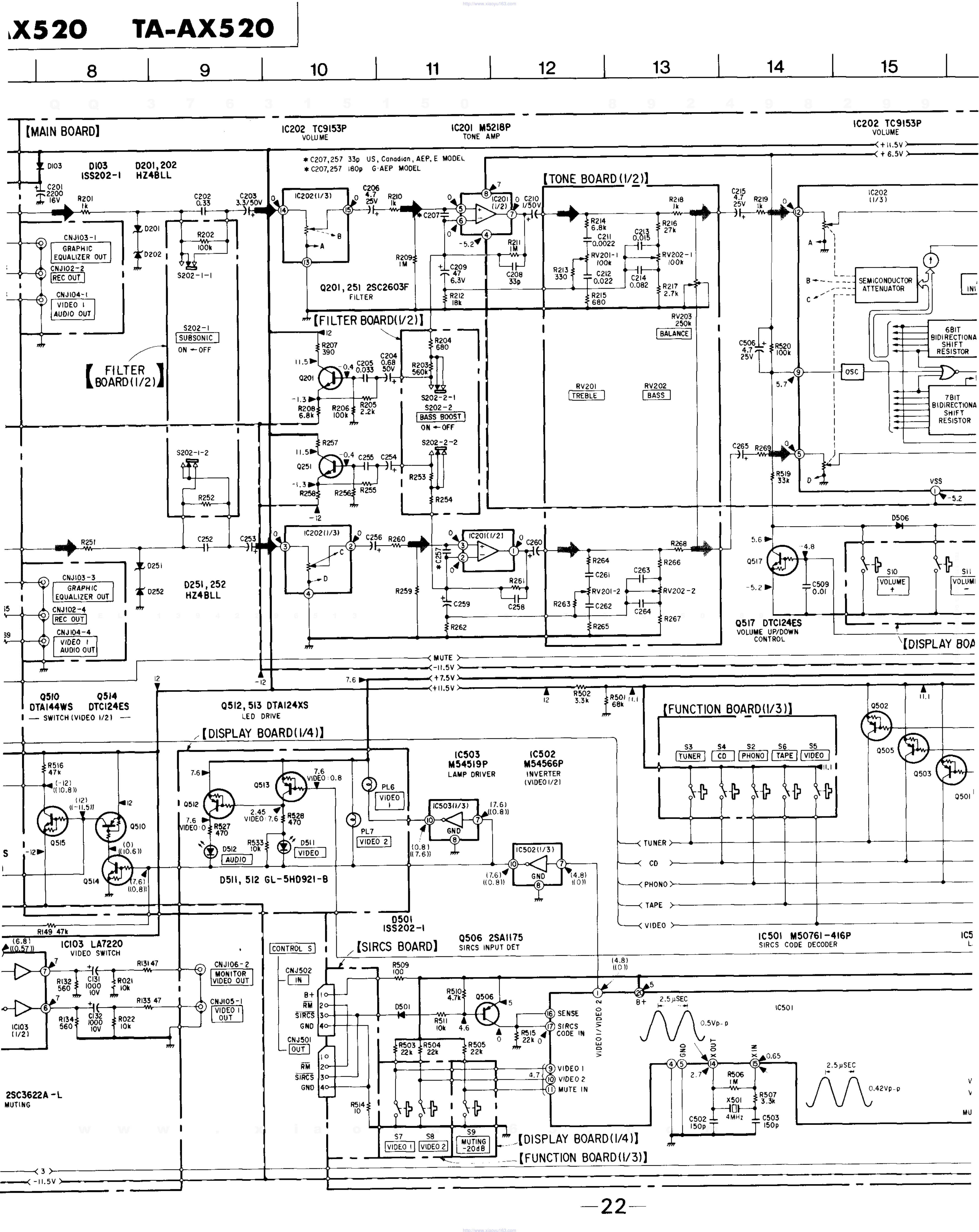索尼TA-AX520音响电路原理图-1