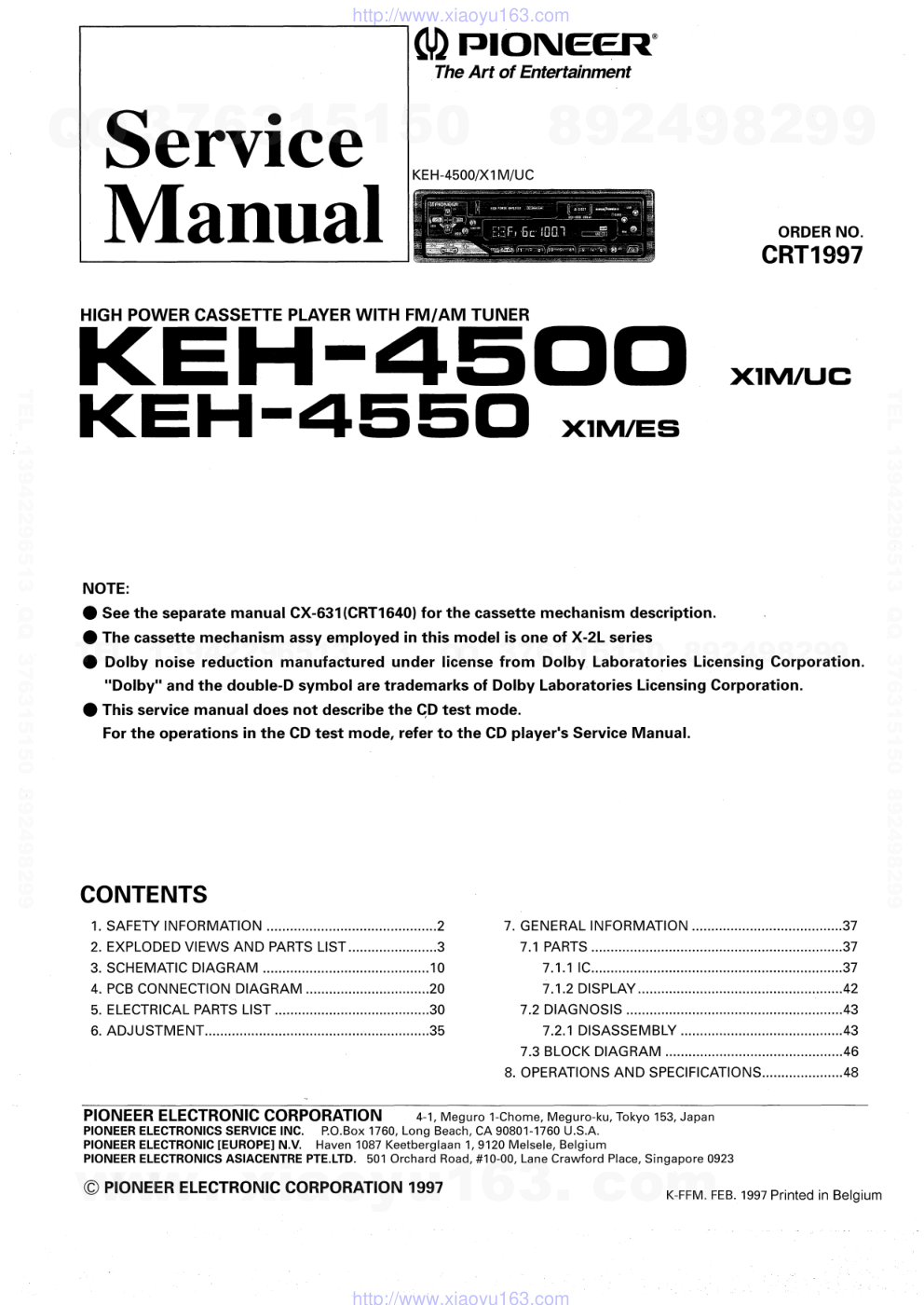先锋PIONEER KEH-4550音响电路图-0