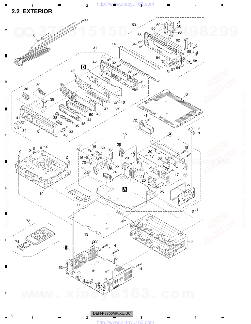 先锋PIONEER DEH-P3800MPUC电路图-7 先锋PIONEER DEH-P3800MPUC电路图-7