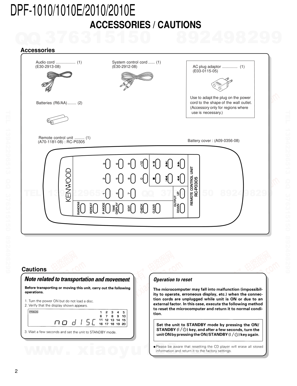 建伍KENWOOD DPF-2010E CD播放机电路图-1