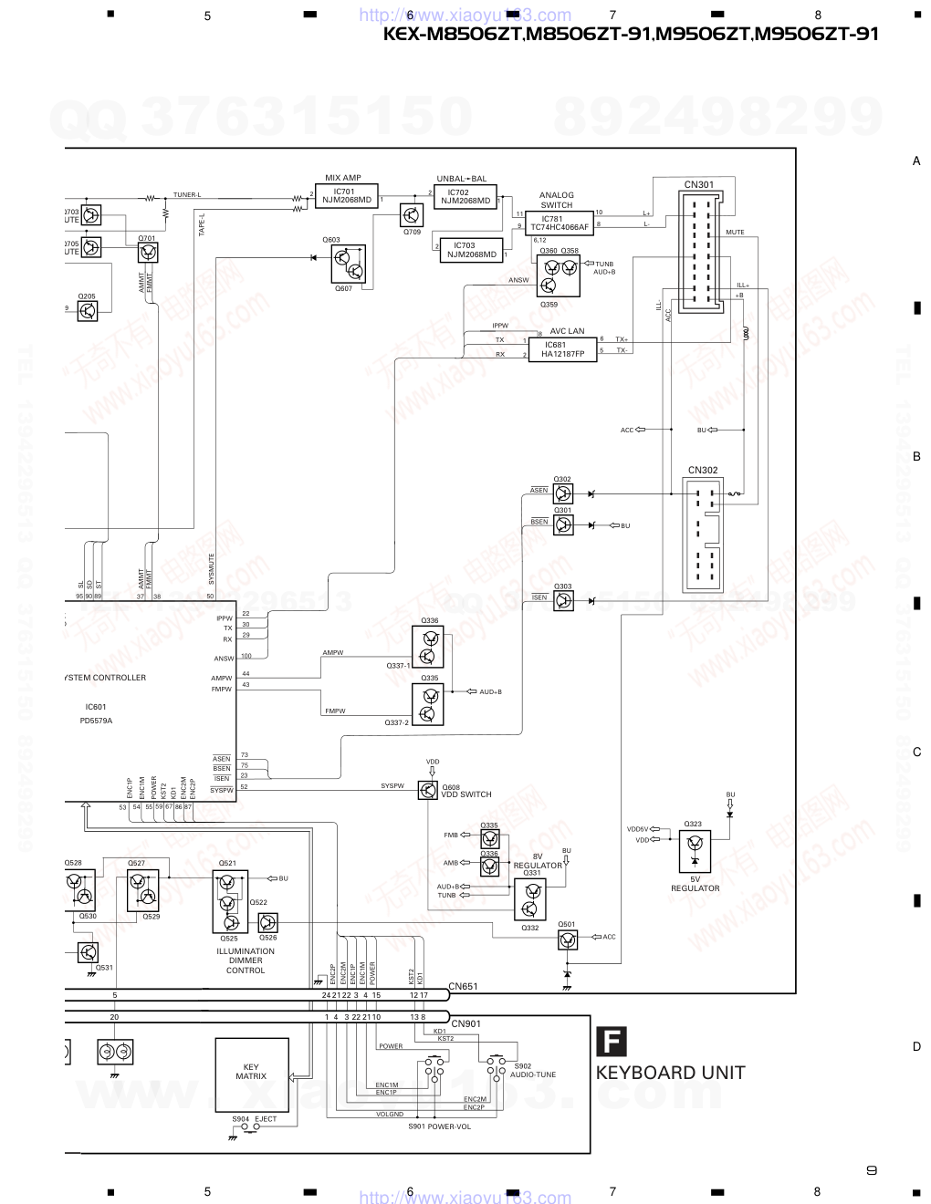 先锋PIONEER KEX-M9506ZT音响电路图-8 先锋PIONEER KEX-M9506ZT音响电路图-8