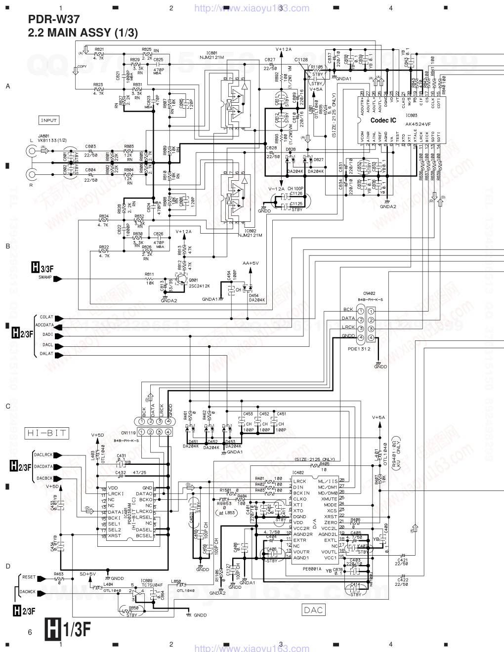 先锋PIONEER PDR-W37音响电路图-5 先锋PIONEER PDR-W37音响电路图-5