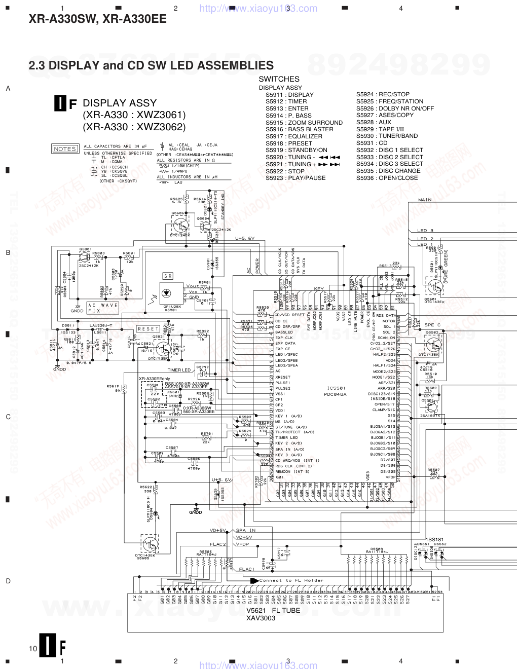 先锋PIONEER XR-A330SW电路图-9 先锋PIONEER XR-A330SW电路图-9