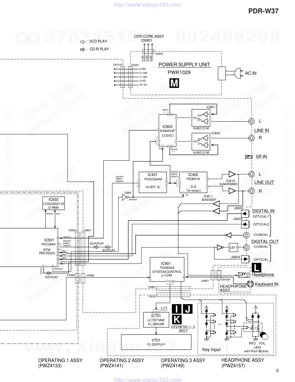 先锋PIONEER PDR-W37音响电路图-4 先锋PIONEER PDR-W37音响电路图-4