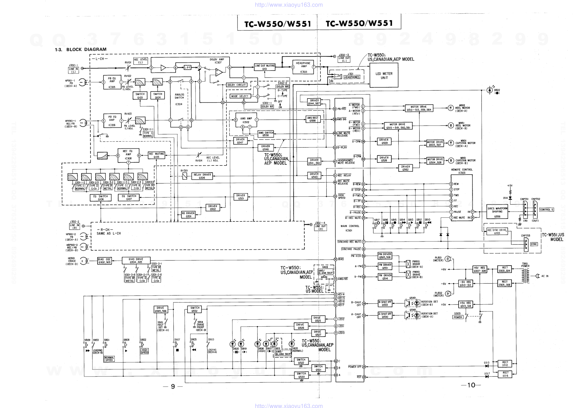 索尼SONY TC-W550电路图-7