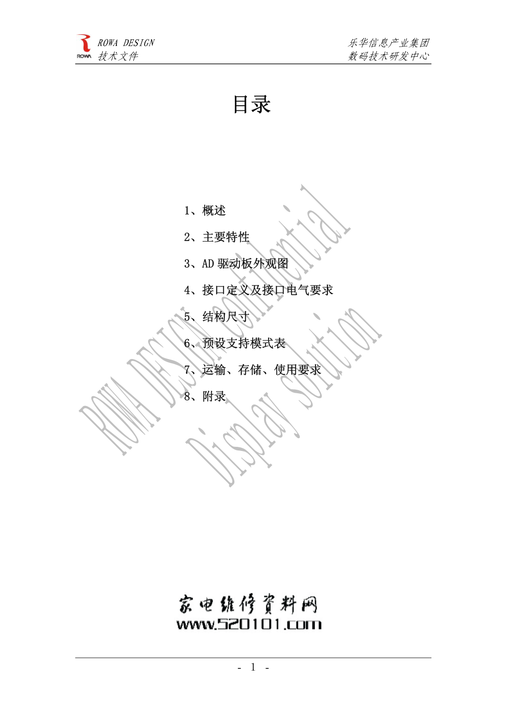 乐华3523-11A通用驱动板技术规格书-1 乐华3523-11A通用驱动板技术规格书-1