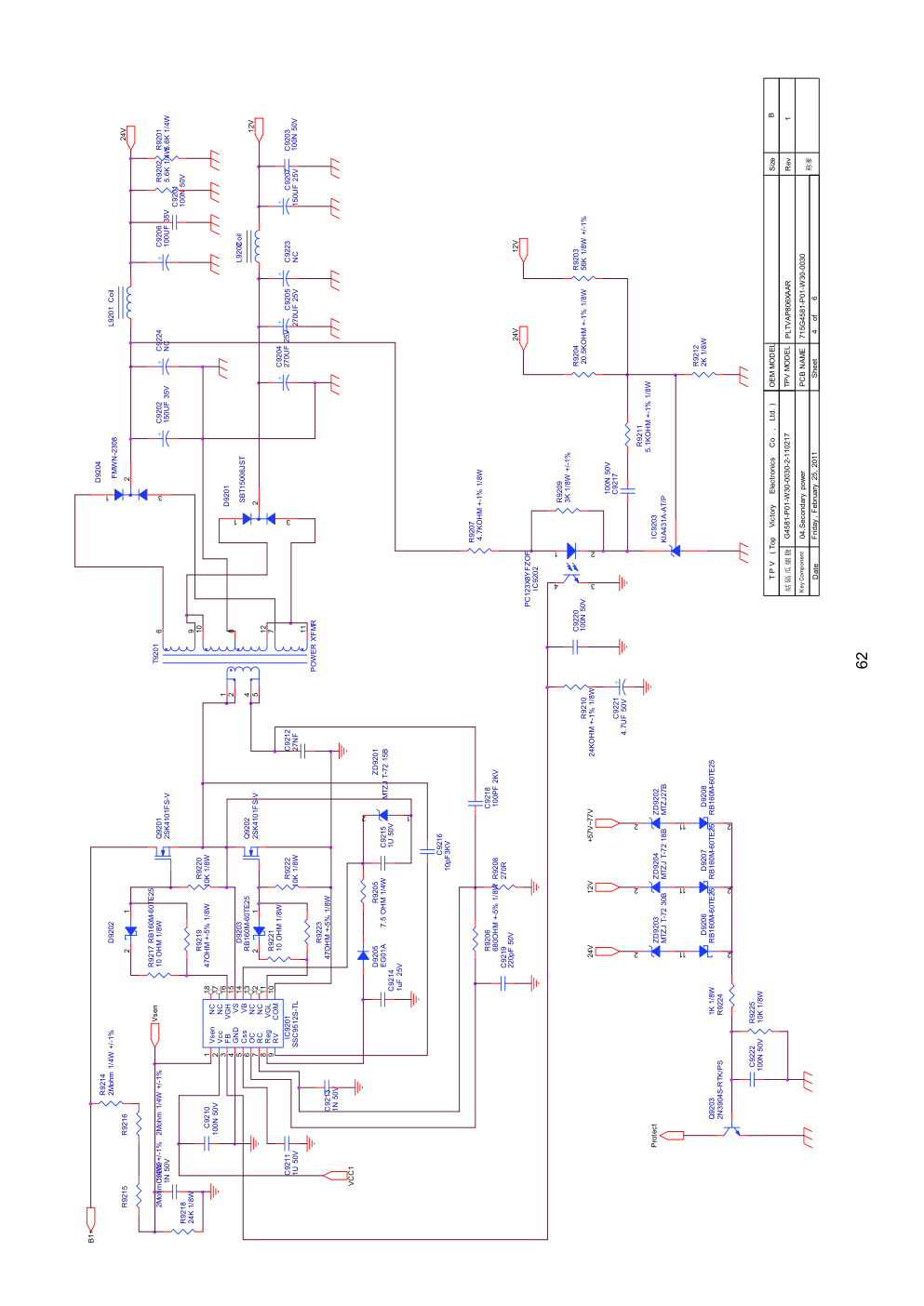 先锋LED-40V600液晶电视电源板（715G4581-P02-W30-003S）电路图-3