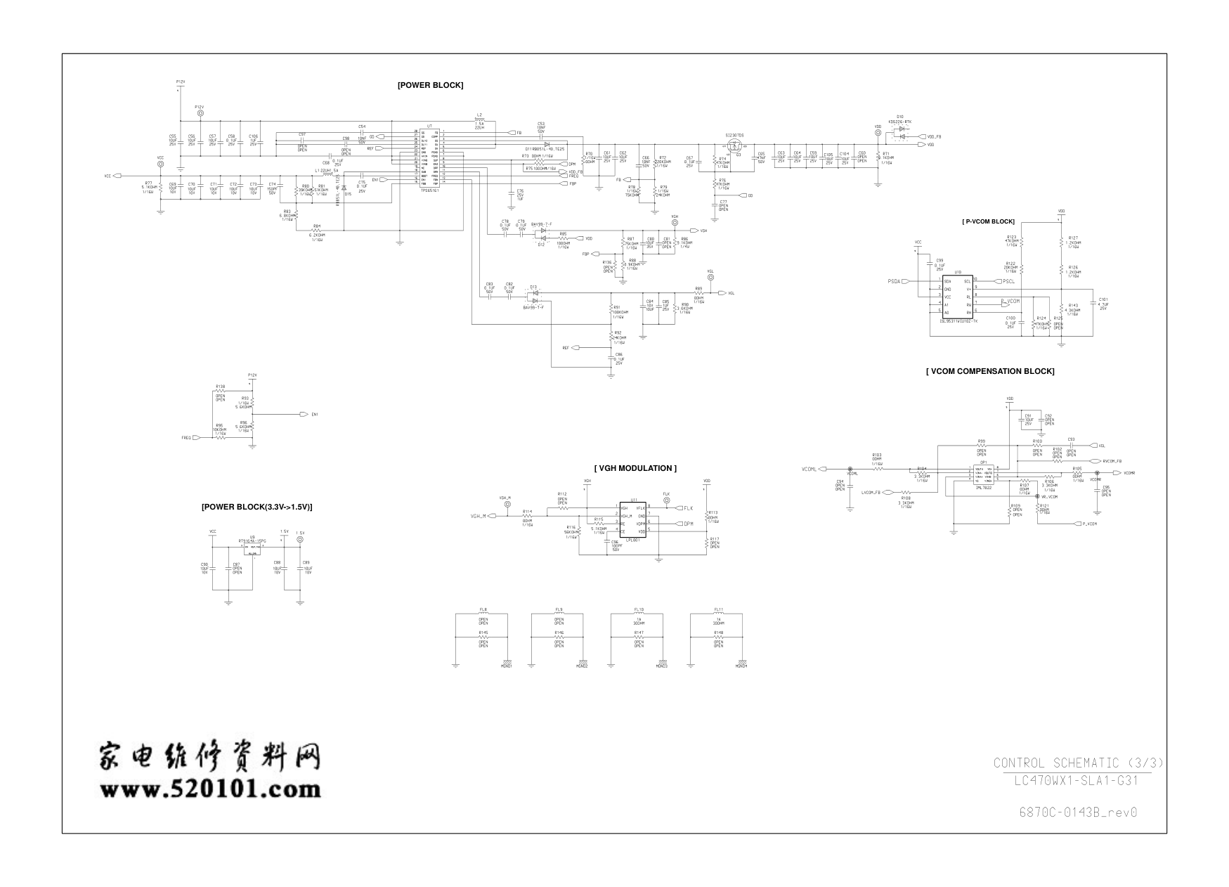 LG液晶屏LC470WX1-SLA1-G31逻辑板电路原理图-2 LG液晶屏LC470WX1-SLA1-G31逻辑板电路原理图-2