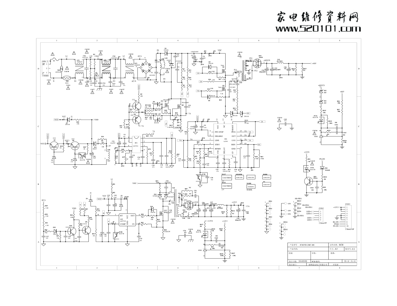 长虹LED55C2000i液晶（JCL35D-2MC_400电源板）电路图-0
