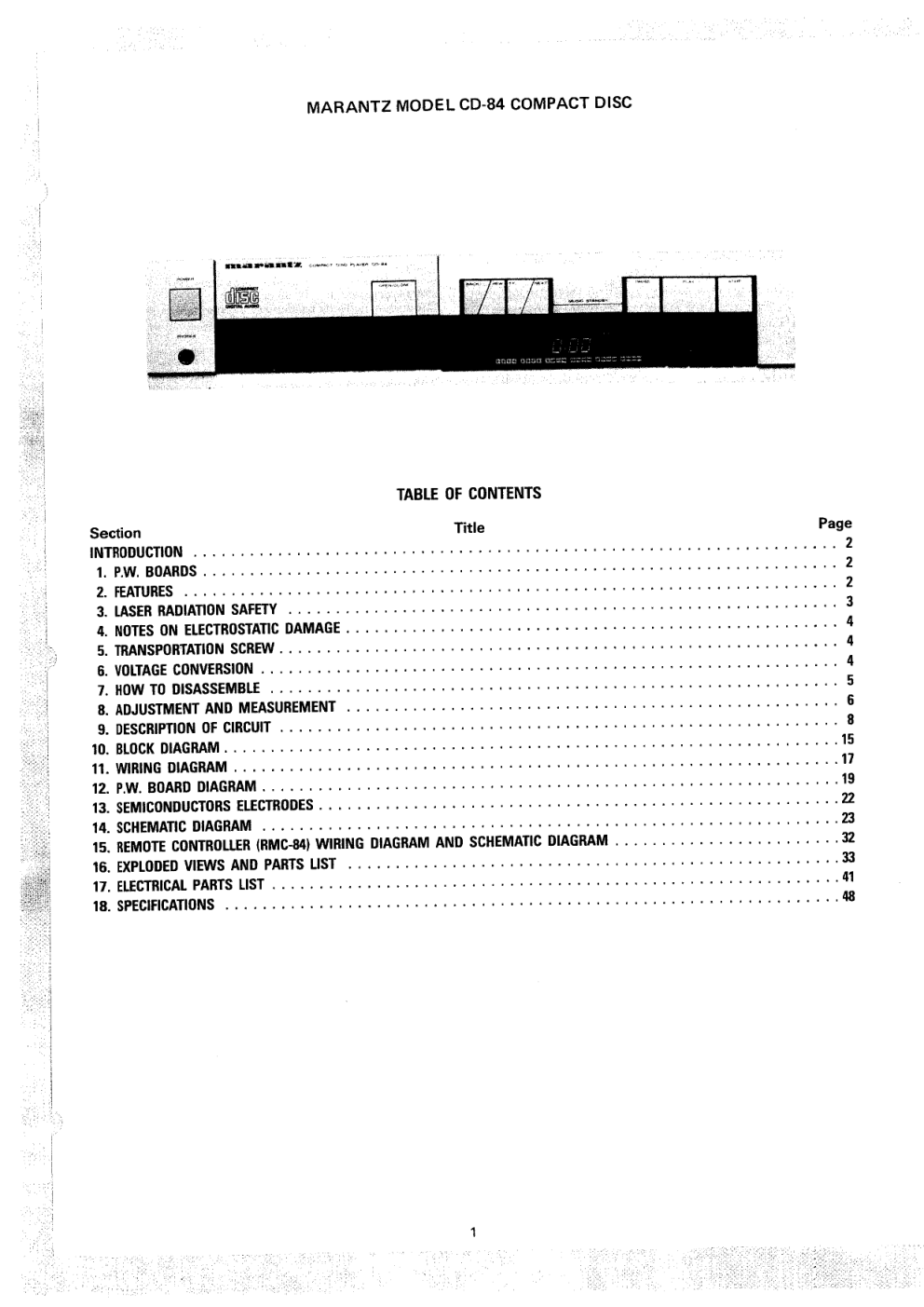 马兰士MARANTZ CD84音响电路图-2