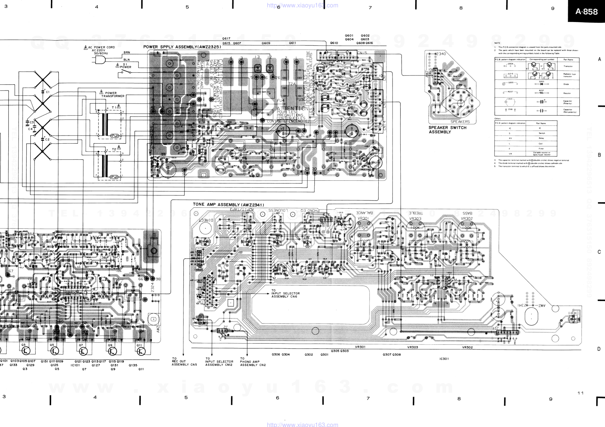 先锋PIONEER A-858音响电路原理图-7 先锋PIONEER A-858音响电路原理图-7