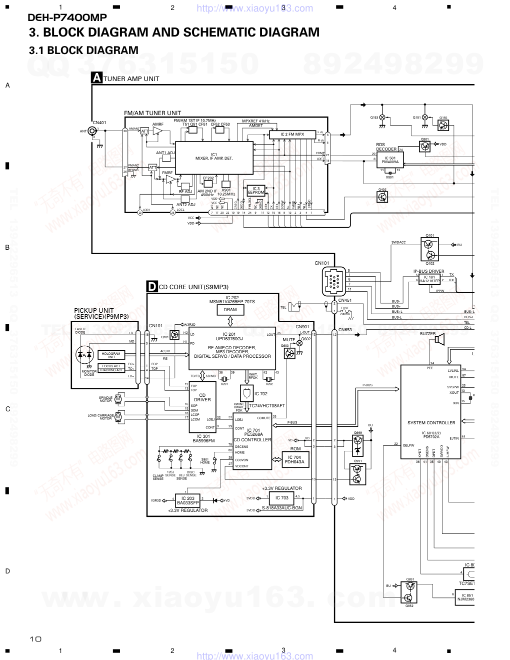 先锋PIONEER DEH-P7400MPXNEW电路图-9 先锋PIONEER DEH-P7400MPXNEW电路图-9