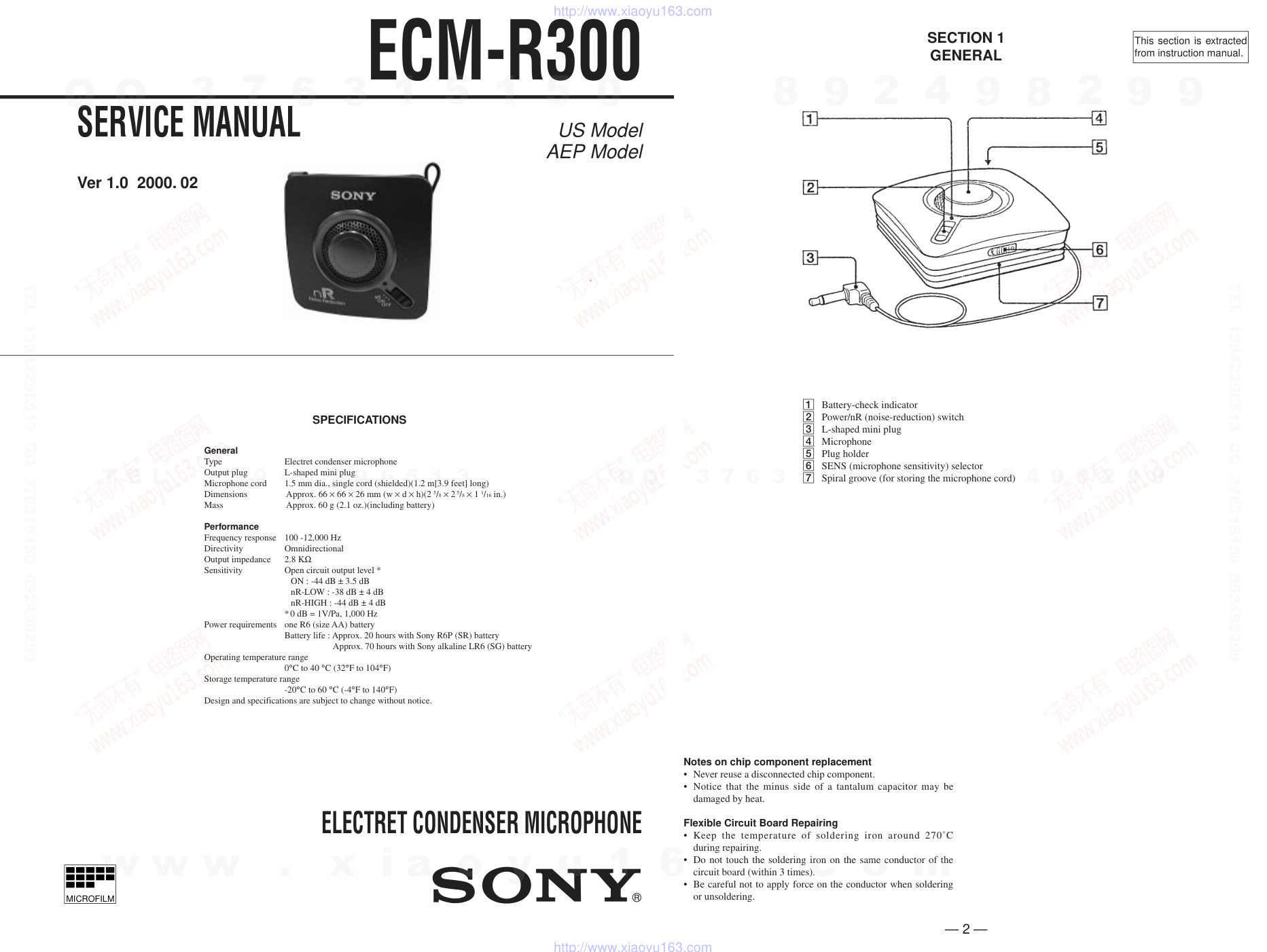 索尼SONY ECM-R300音响电路原理图-0