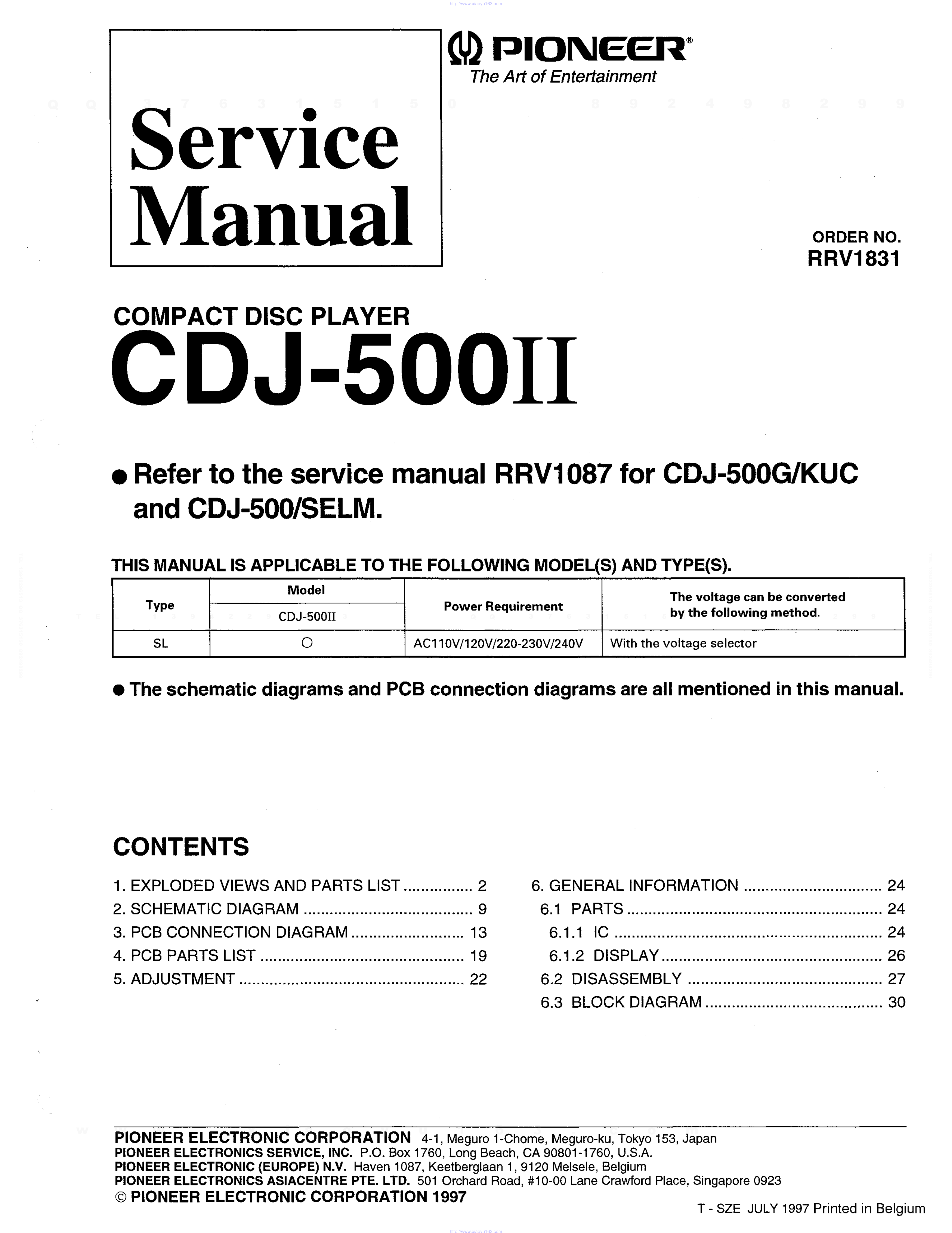 先锋PIONEER CDJ-500II音响电路原理图-0 先锋PIONEER CDJ-500II音响电路原理图-0