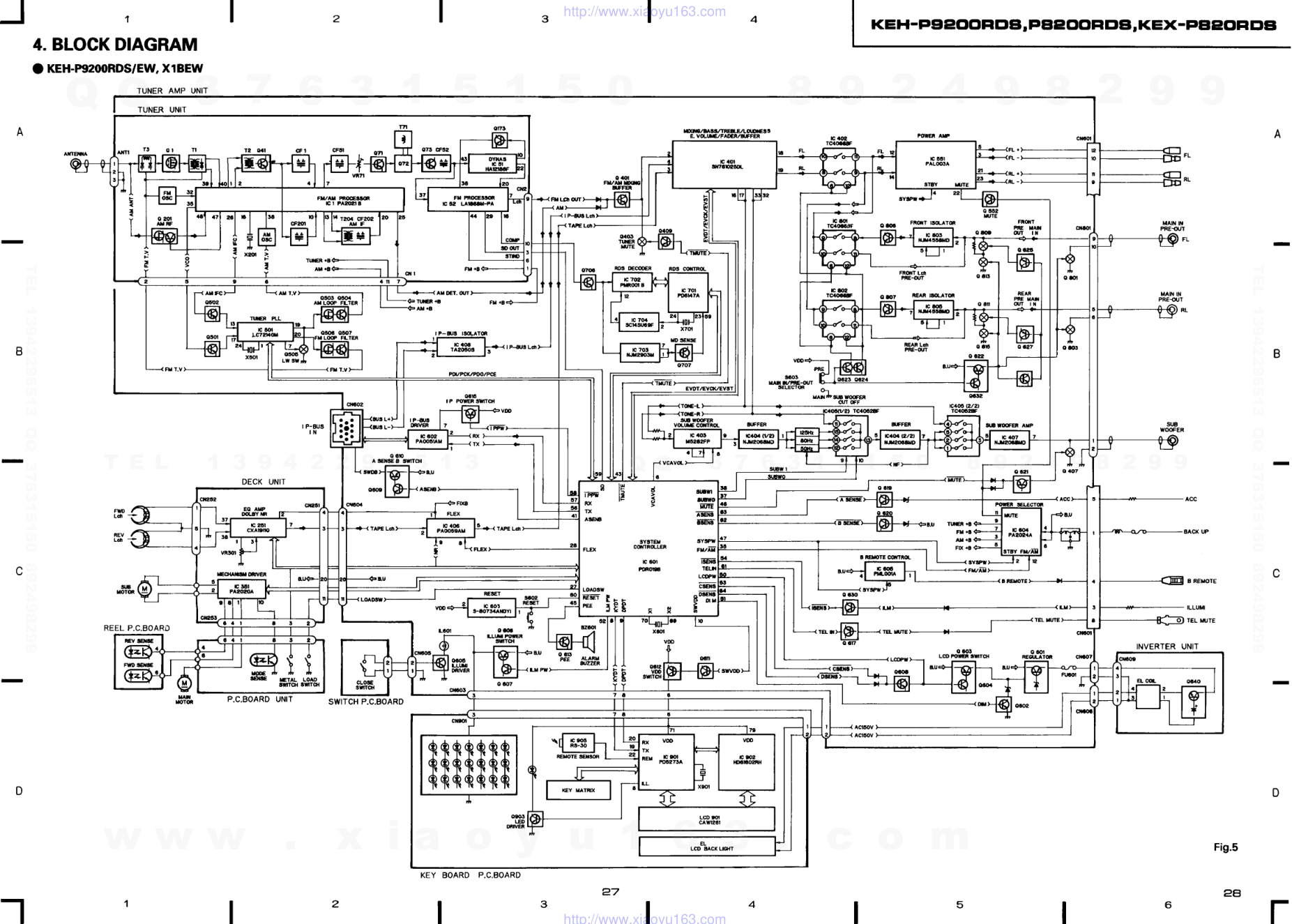 先锋PIONEER KEX-820PDS音响电路图-1 先锋PIONEER KEX-820PDS音响电路图-1