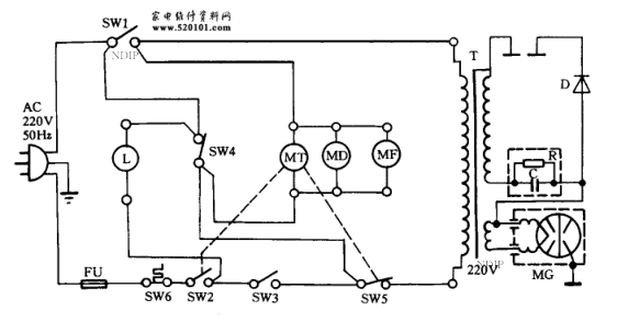 白菊牌微波炉电路图-0