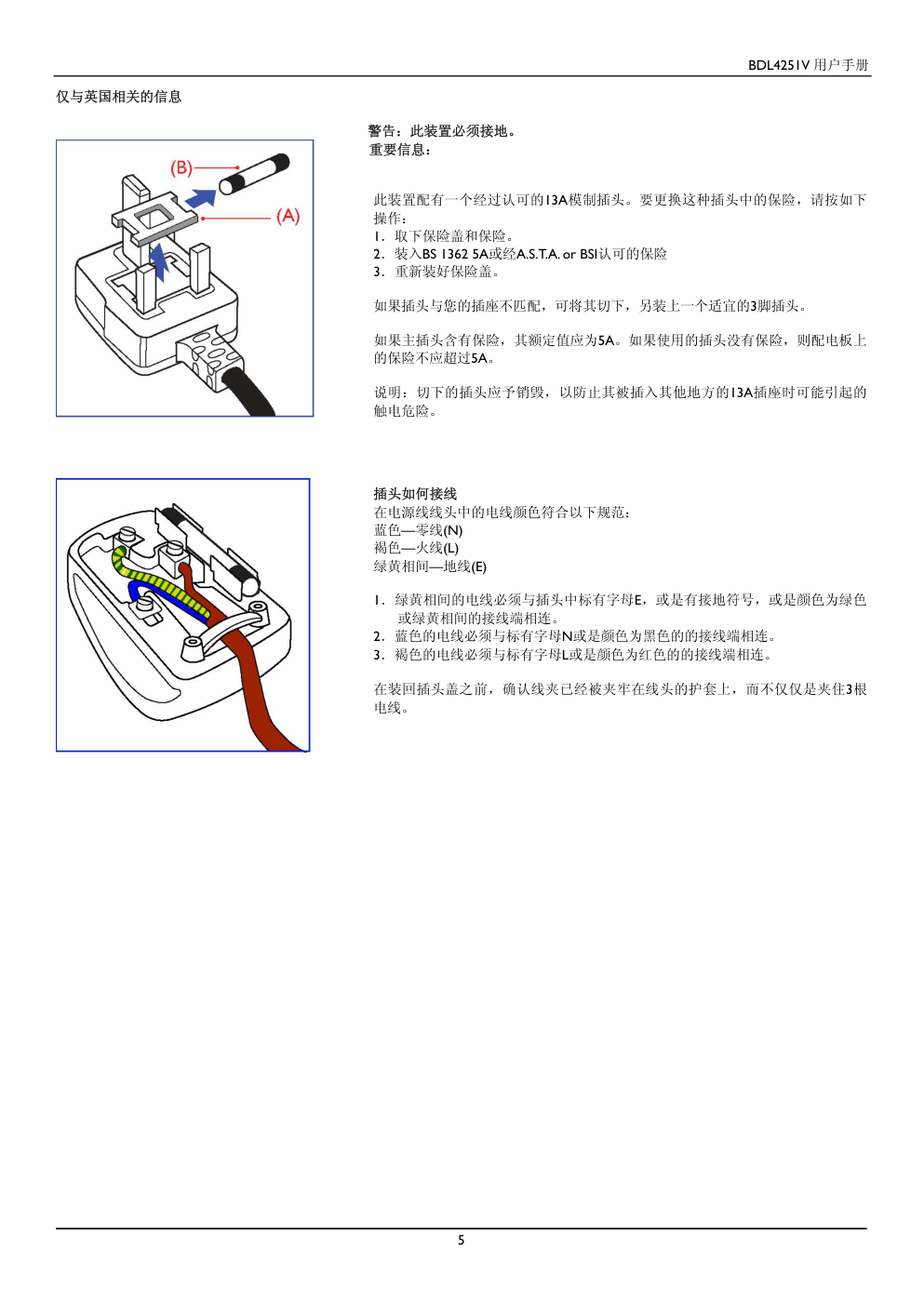 飞利浦BDL4251V00液晶显示器说明书-5 飞利浦BDL4251V00液晶显示器说明书-5