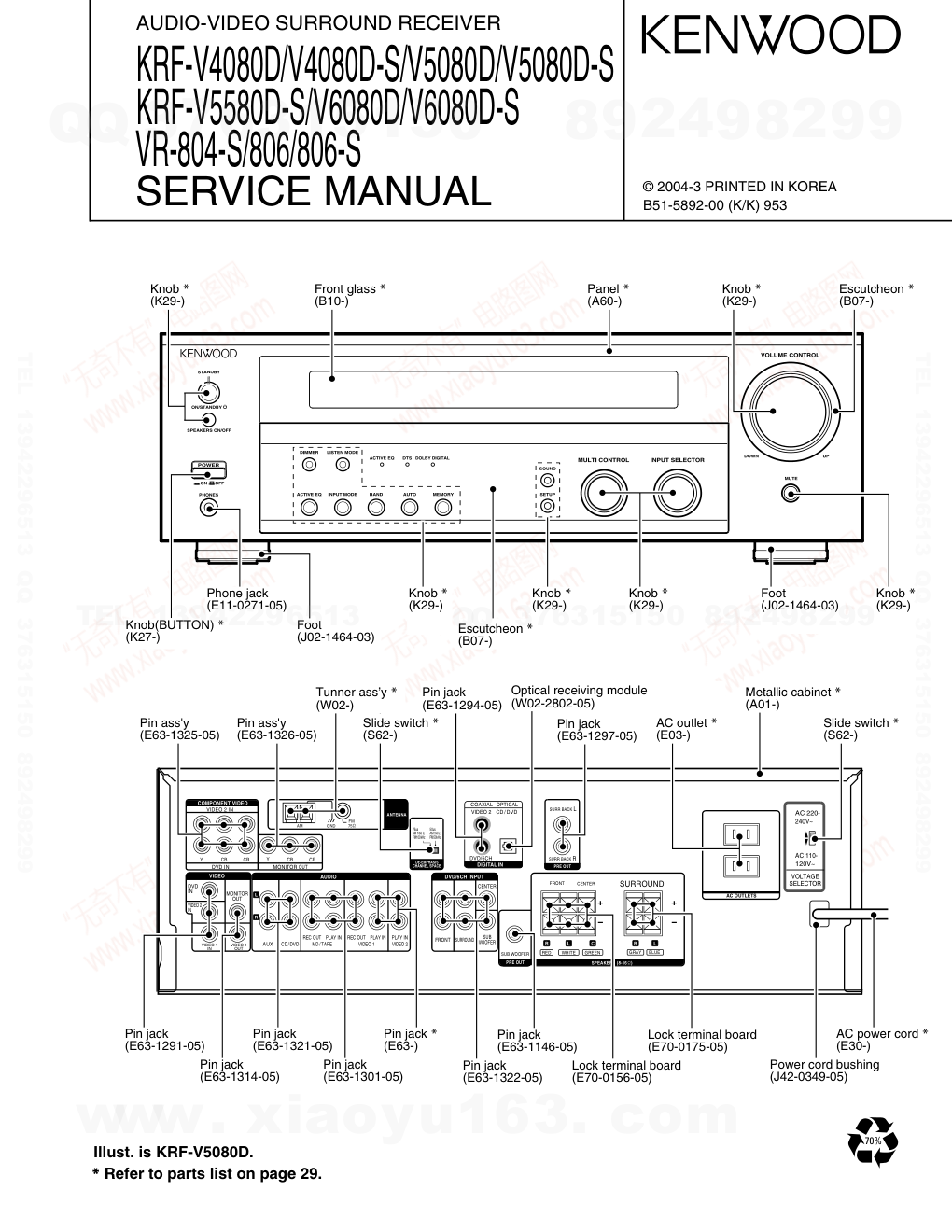 建伍KENWOOD KRF-V4080D-S音视频播放机维修手册-0 建伍KENWOOD KRF-V4080D-S音视频播放机维修手册-0