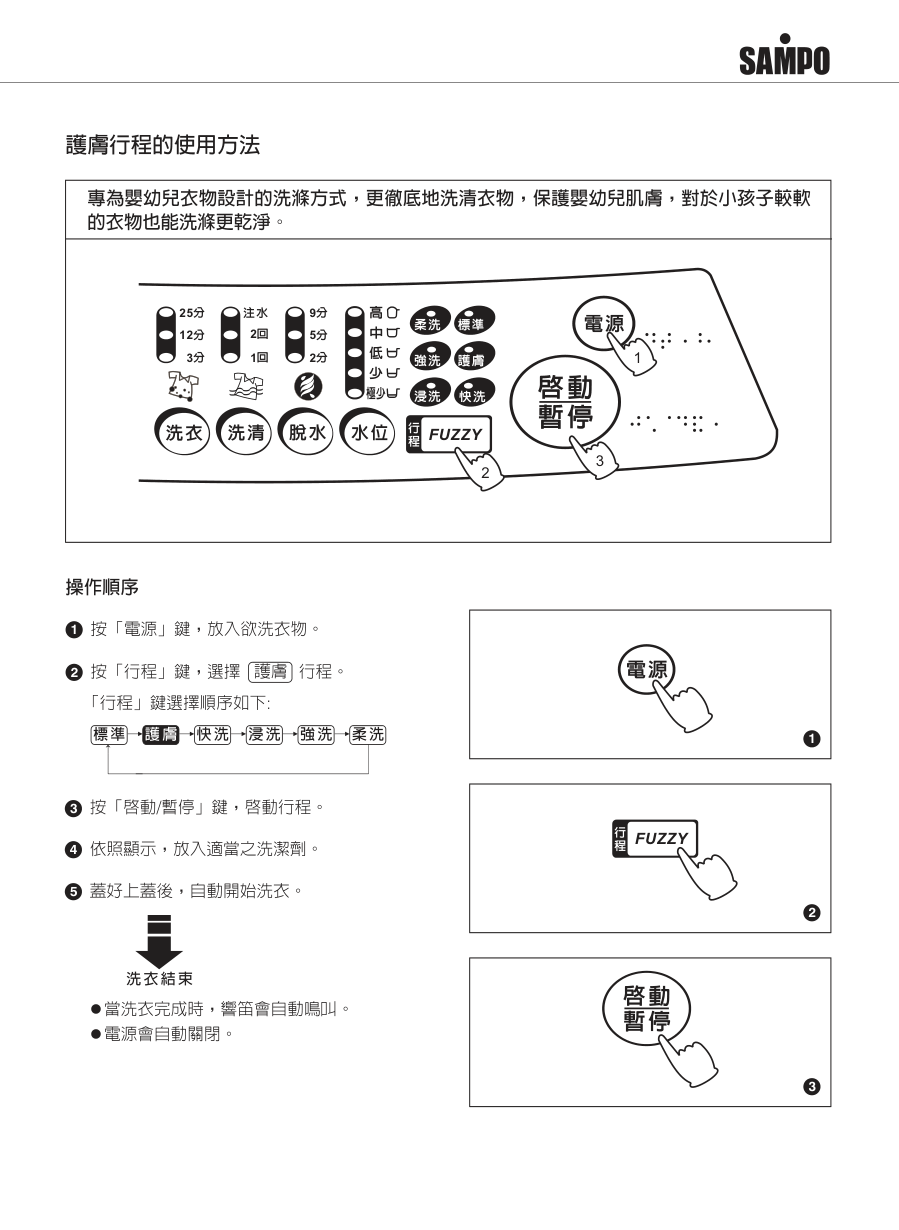 声宝ES-1053洗衣机说明书-8
