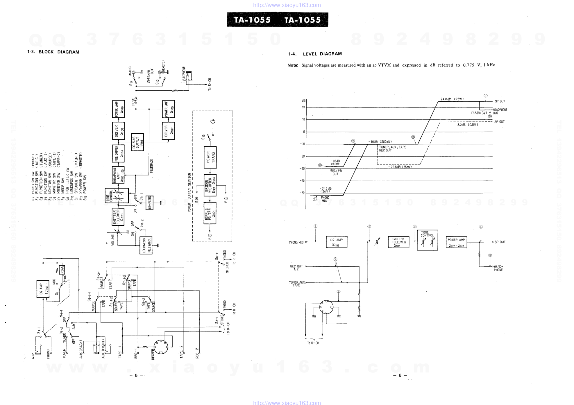 索尼SONY TA-1055音响电路原理图-6