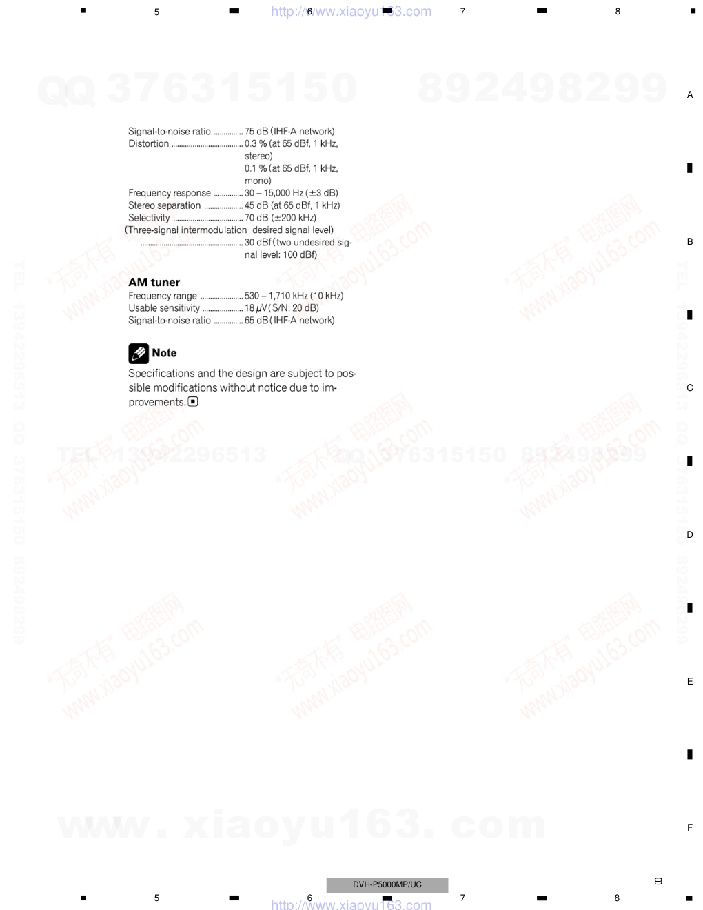 先锋PIONEER DVH-P5000MPUC电路图-8 先锋PIONEER DVH-P5000MPUC电路图-8