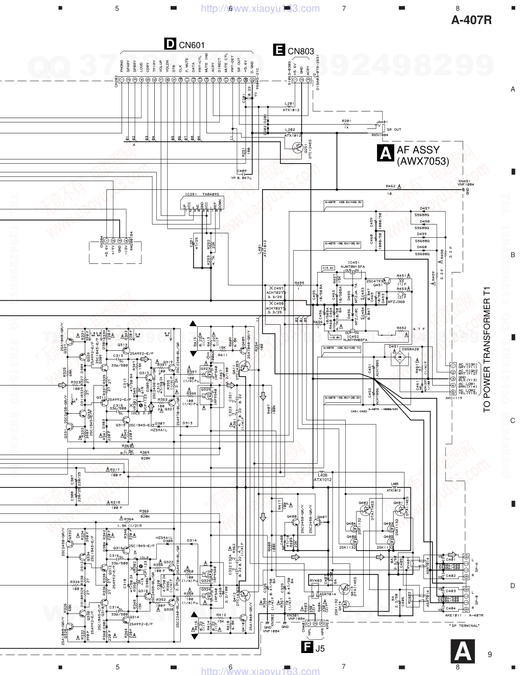 先锋PIONEER A-407R音响电路原理图-8 先锋PIONEER A-407R音响电路原理图-8