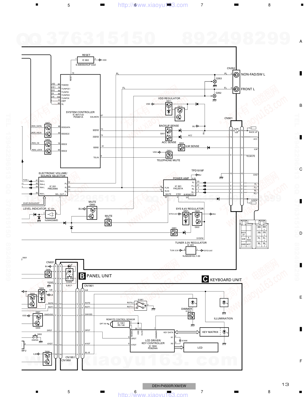 先锋PIONEER DEH-P4500RXNEW电路图-2 先锋PIONEER DEH-P4500RXNEW电路图-2