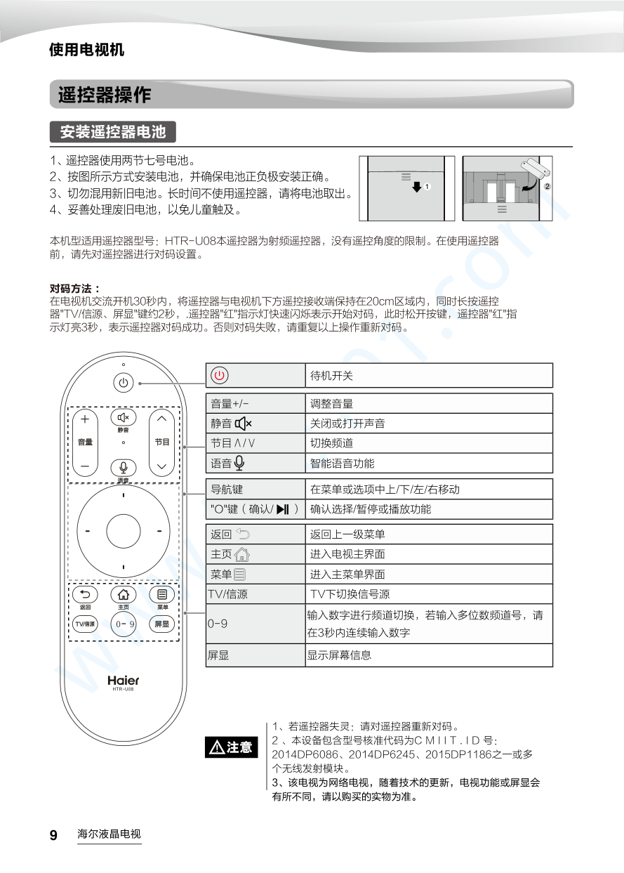 海尔LE42AL88R81A2液晶电视说明书-9