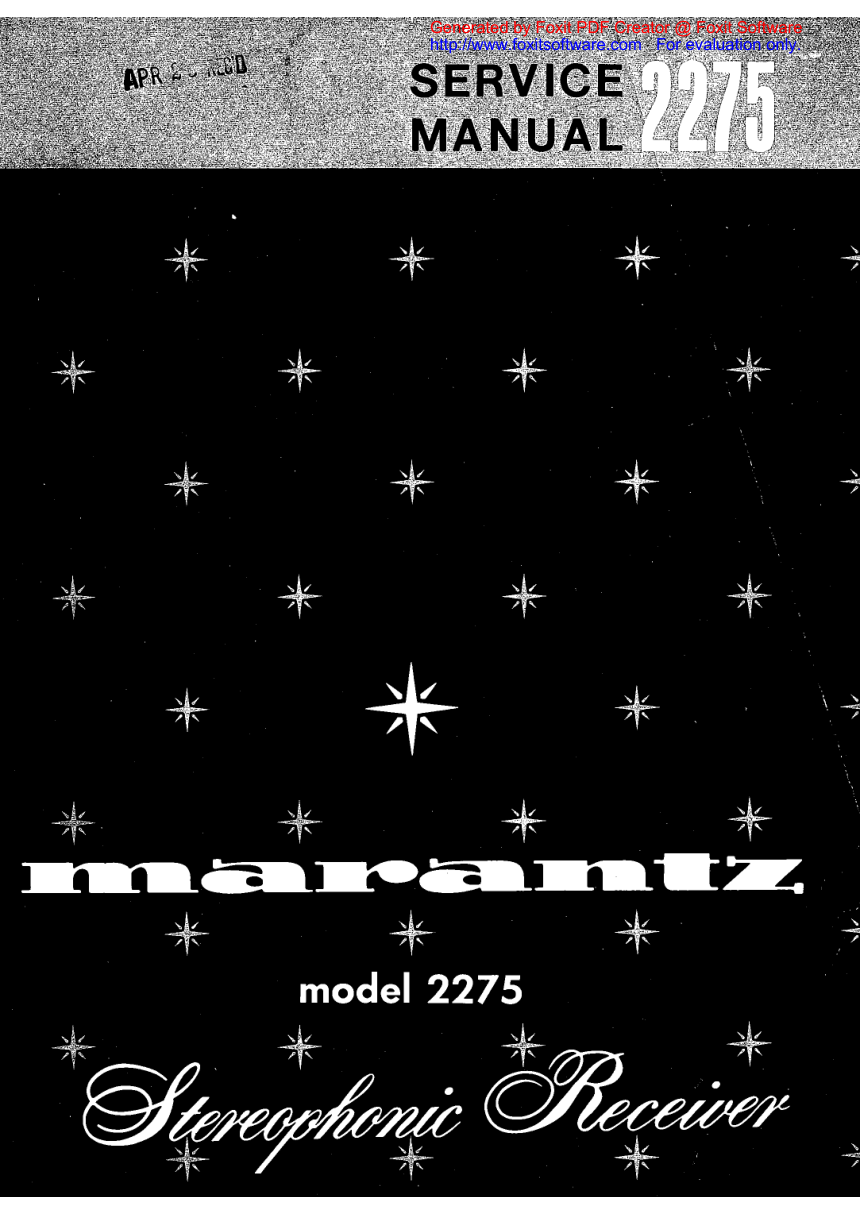 马兰士MARANTZ 2275音响服务手册-0