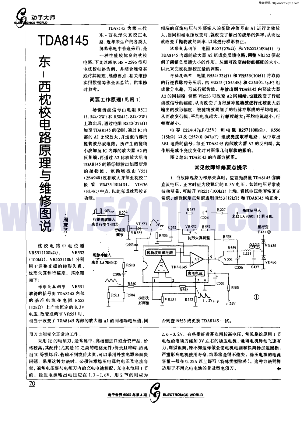 TDA8145东-西枕校电路原理与维修图说-0 TDA8145东-西枕校电路原理与维修图说-0