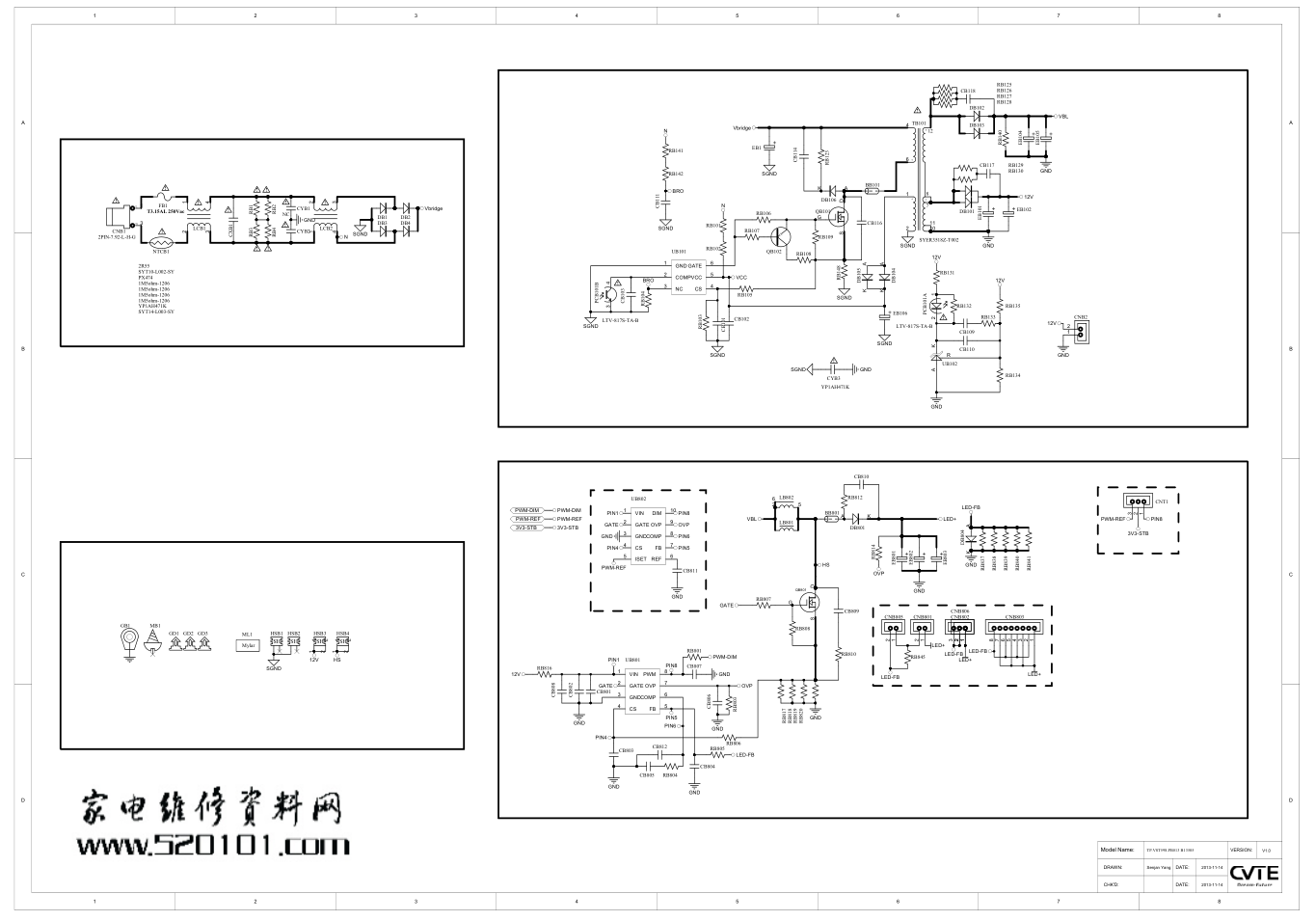 海尔32EU3100液晶电视电源板(TP.VST59S.PB813三合一主板)电路图-0 海尔32EU3100液晶电视电源板(TP.VST59S.PB813三合一主板)电路图-0