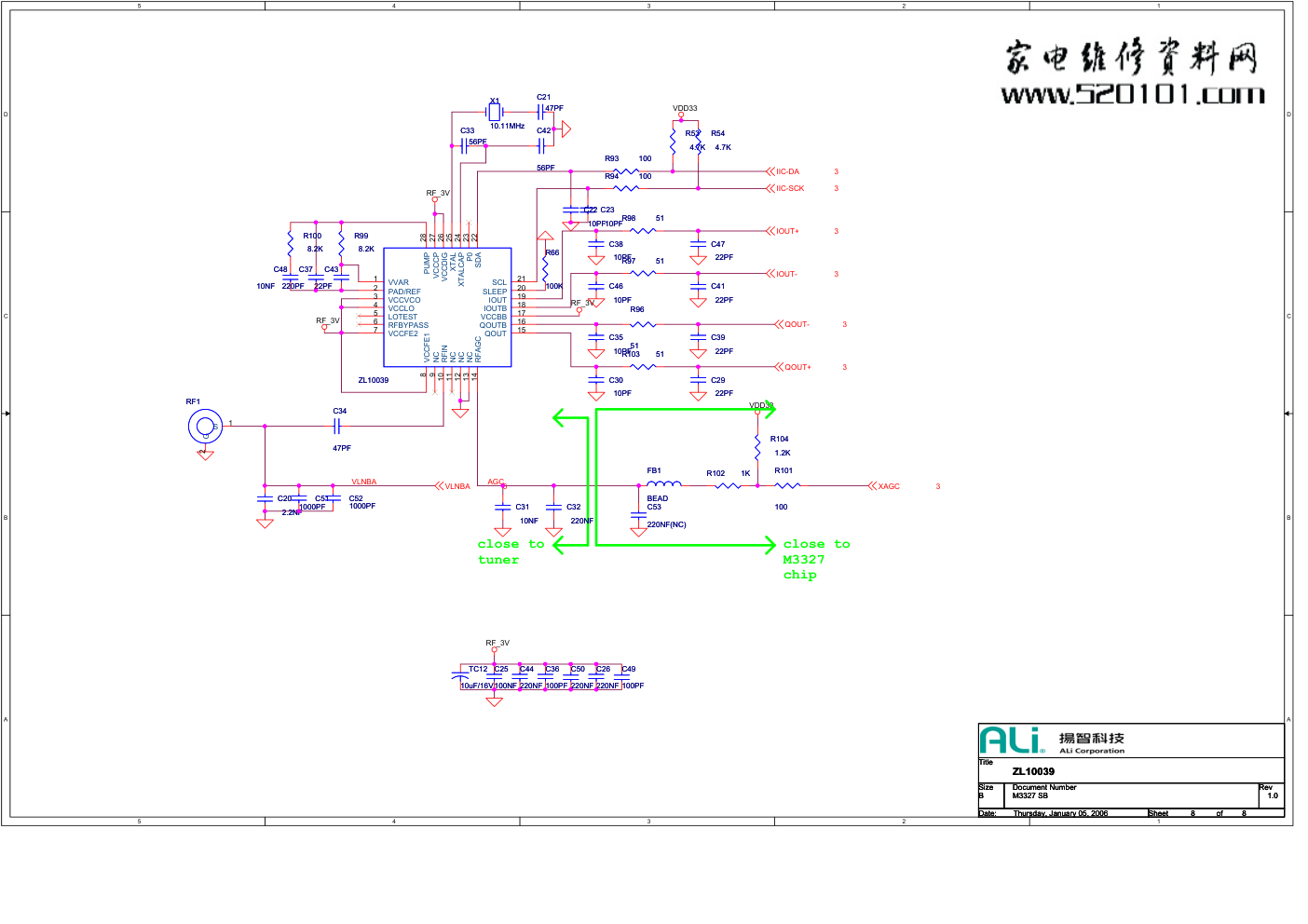 采用ALI M3328C方案DVB机顶盒电路图-7 采用ALI M3328C方案DVB机顶盒电路图-7