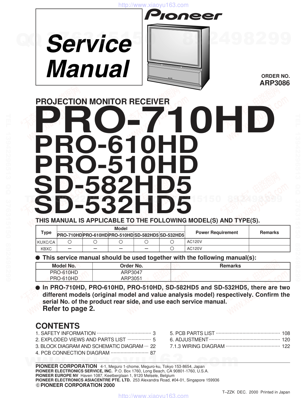 先锋PIONEER PRO-710HD音响电路图-0