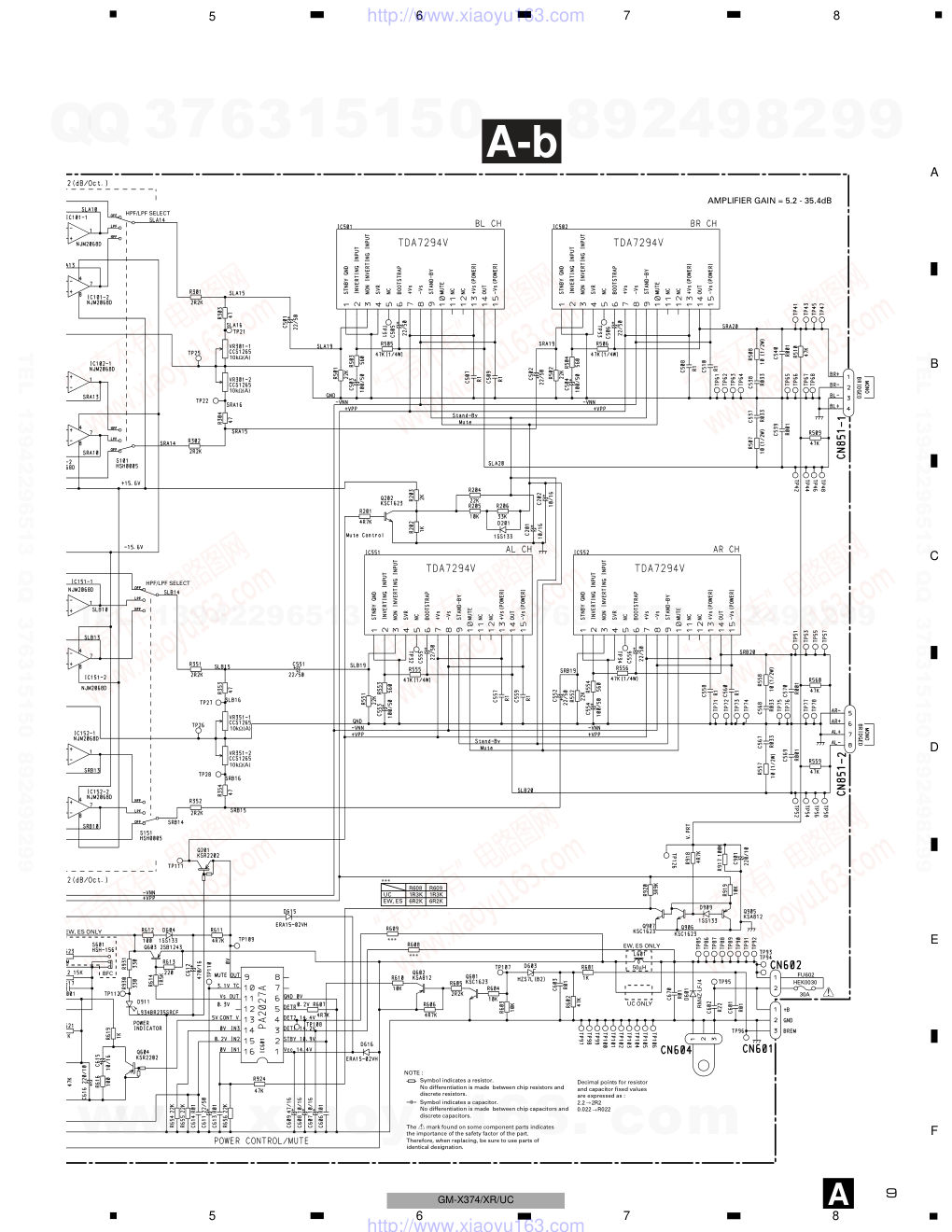 先锋PIONEER GM-X374音响电路图-8 先锋PIONEER GM-X374音响电路图-8