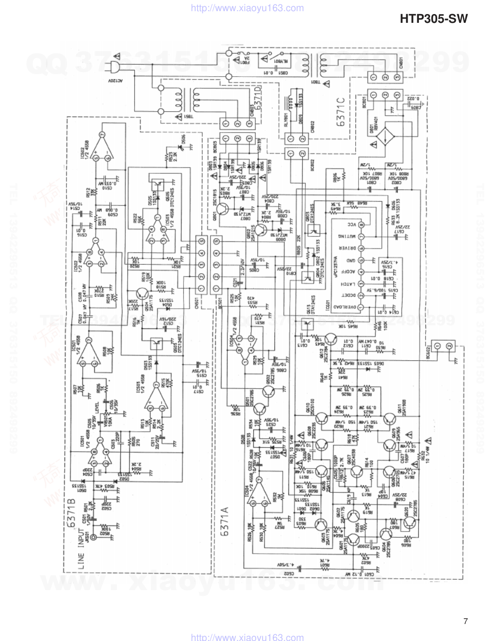 先锋PIONEER HTP305-SW音响电路图-6