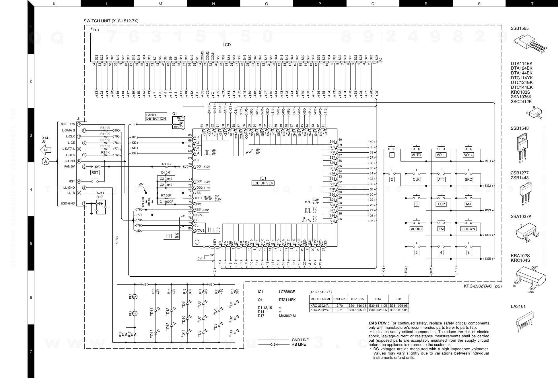 建伍KENWOOD KRC-2902YA磁带录放机电路图-8 建伍KENWOOD KRC-2902YA磁带录放机电路图-8