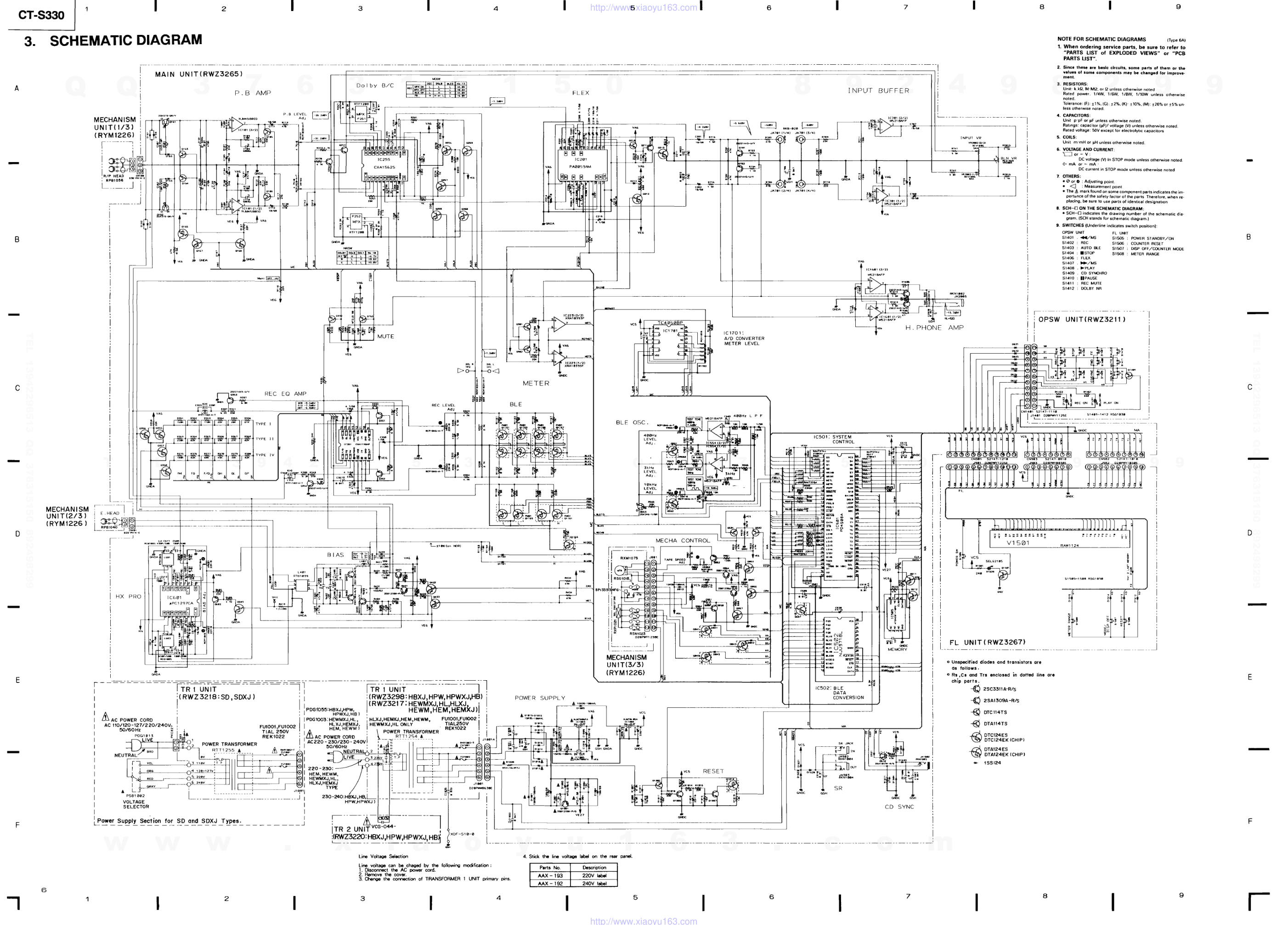 先锋PIONEER CT-S330电路图-3