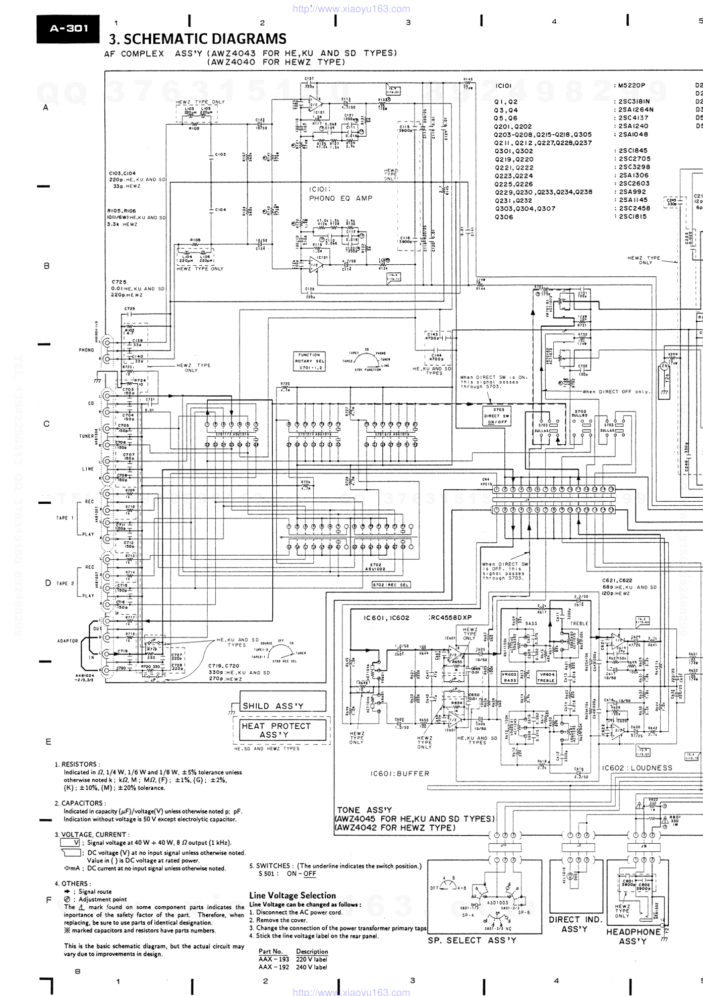 先锋PIONEER A-301音响电路图-5