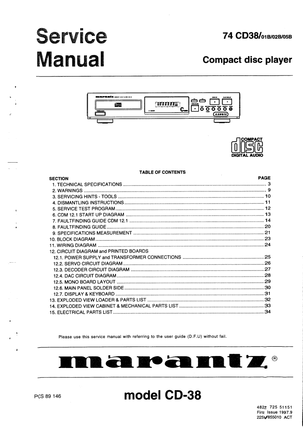 马兰士MARANTZ CD3802B音响电路图-0 马兰士MARANTZ CD3802B音响电路图-0