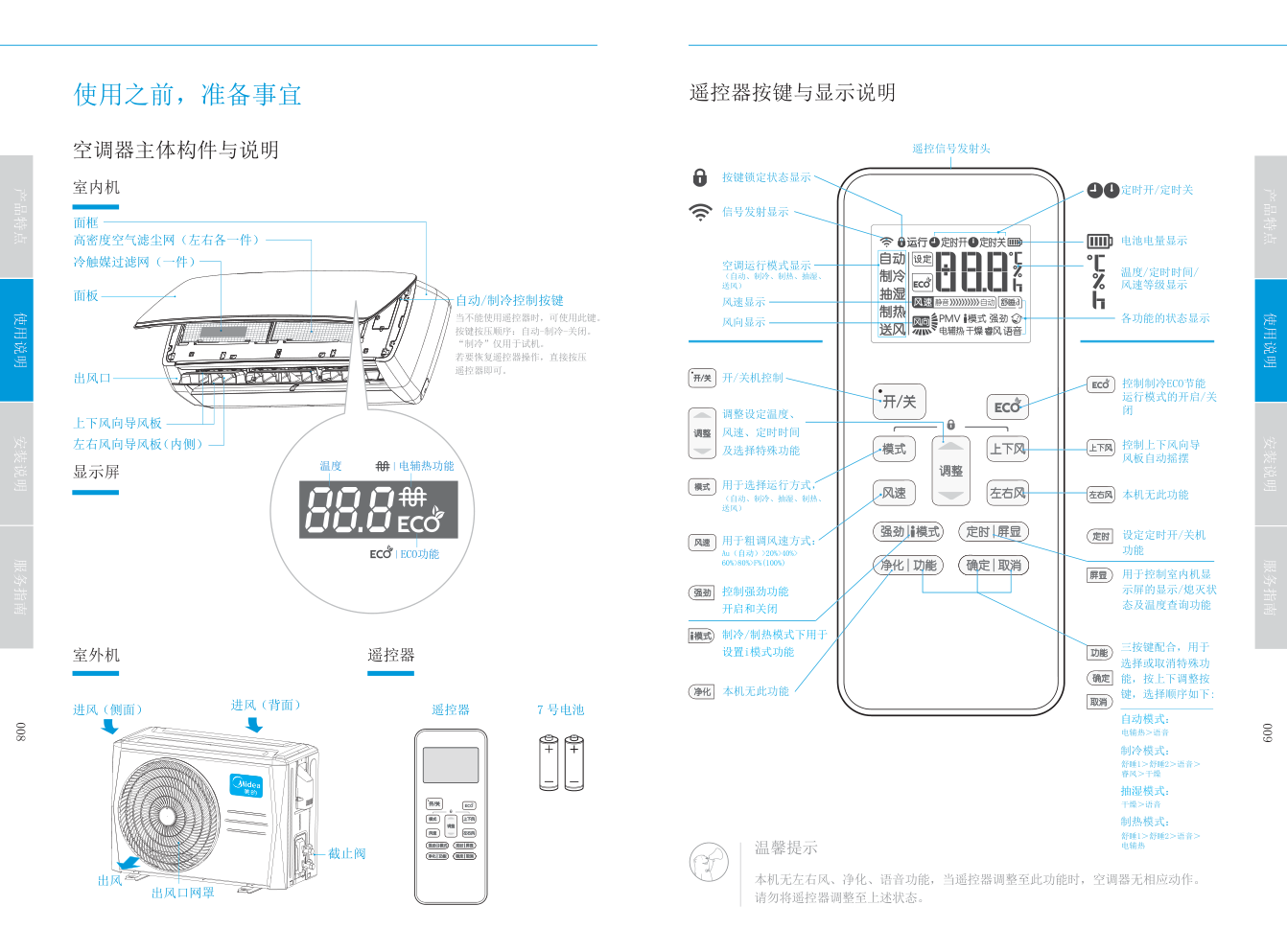 美的KFR-26GWBP3DN1Y-HB402(B2)挂壁式空调使用安装说明书-5 美的KFR-26GWBP3DN1Y-HB402(B2)挂壁式空调使用安装说明书-5