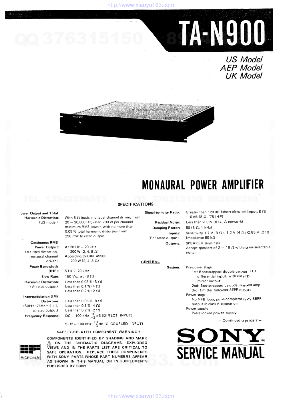 索尼SONY TA-N900N音响电路原理图-0