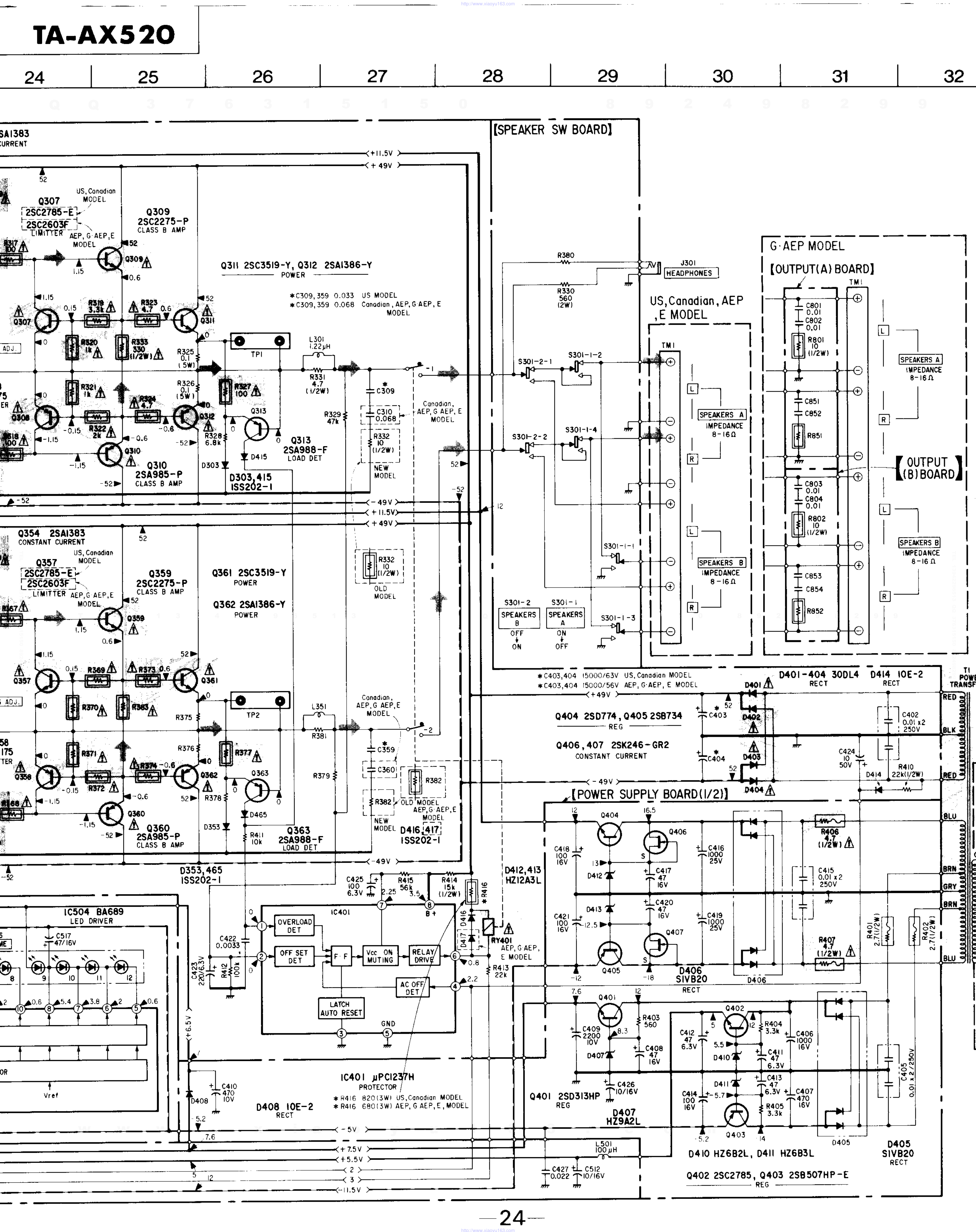 索尼TA-AX520音响电路原理图-3