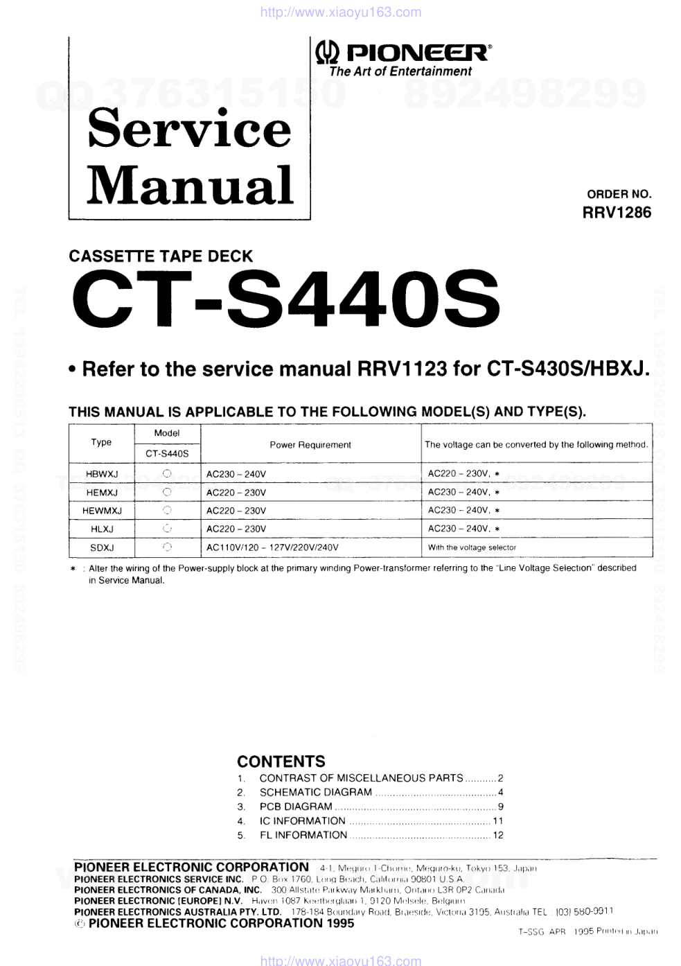 先锋PIONEER CT-S440S电路图-0