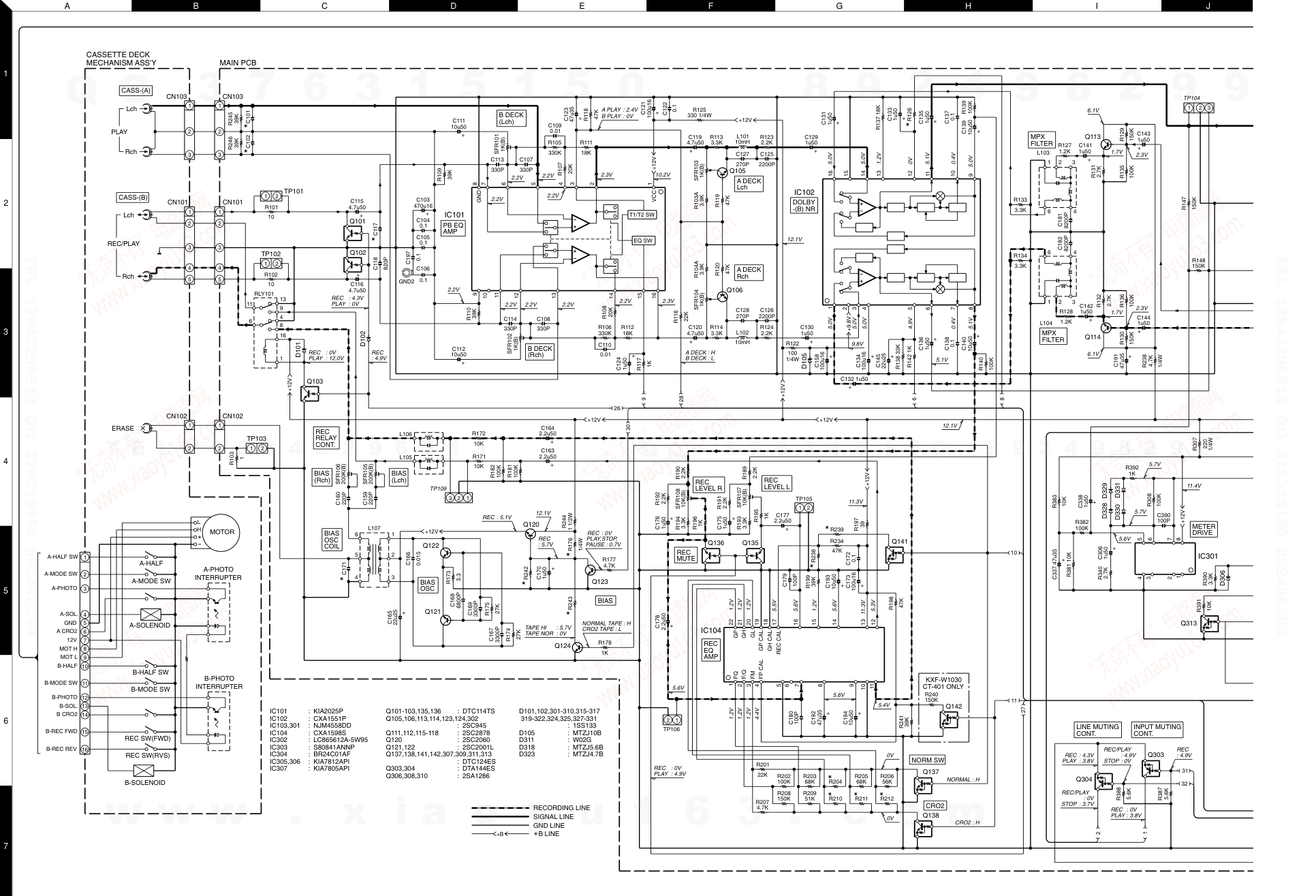 建伍KENWOOD CT-401双碟播放机电路图-5 建伍KENWOOD CT-401双碟播放机电路图-5