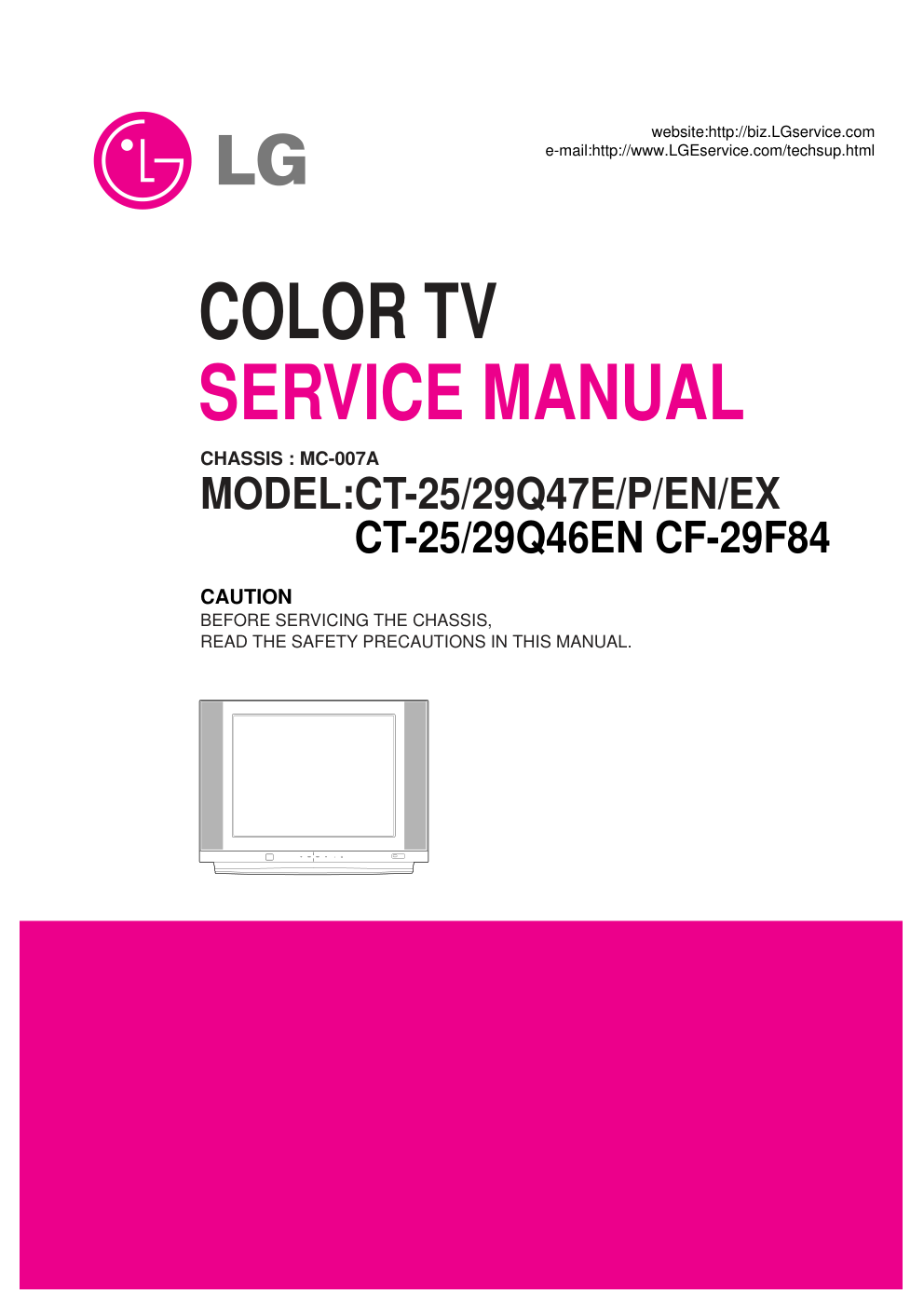 LG CT-25Q47EN彩电维修手册和原理图-0 LG CT-25Q47EN彩电维修手册和原理图-0