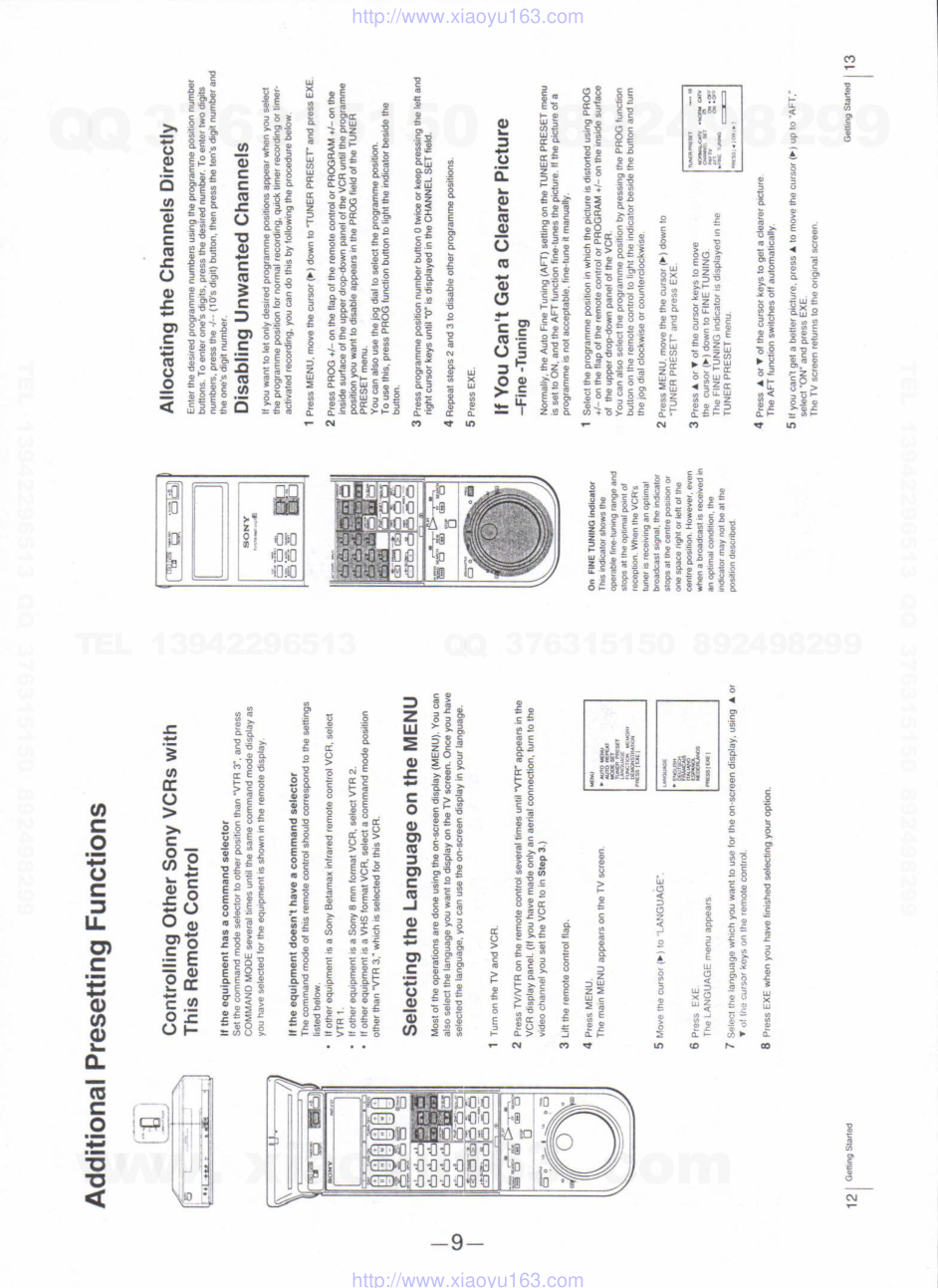 索尼SONY SLV-825VC录像机维修资料-8 索尼SONY SLV-825VC录像机维修资料-8