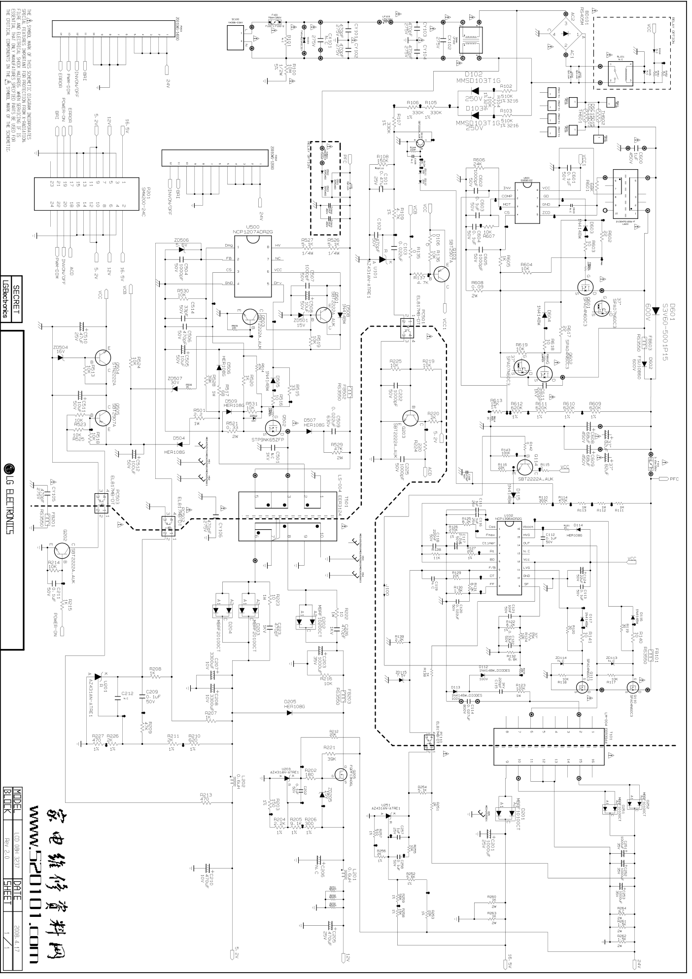 LG 32LG30R-TA液晶电视电源板原理图-0 LG 32LG30R-TA液晶电视电源板原理图-0
