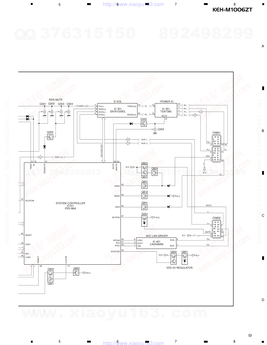 先锋PIONEER KEH-M1006ZT音响电路图-8
